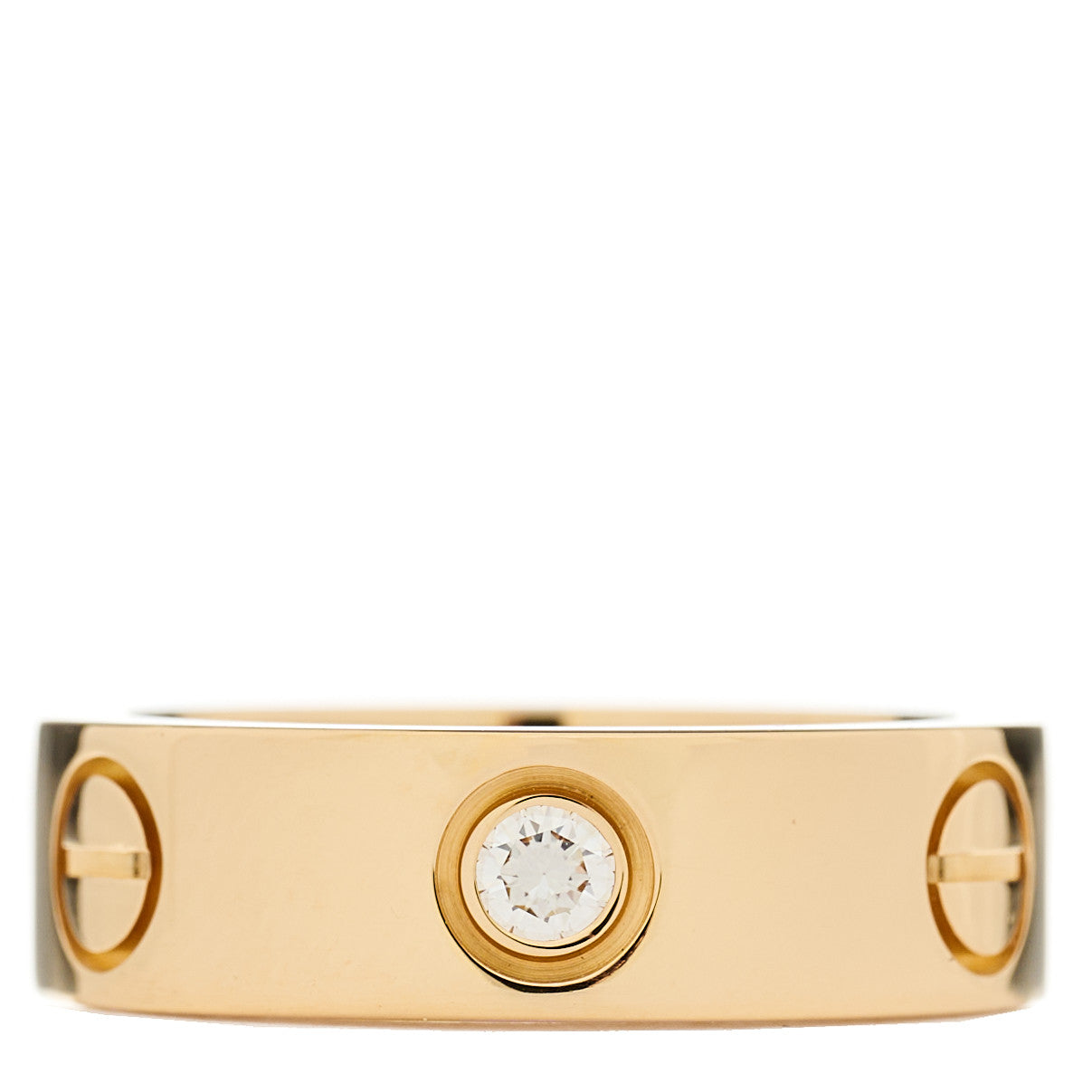 Cartier 18K Yellow Gold 3 Diamond 5.5mm LOVE Ring 50 5.25 1 of 6