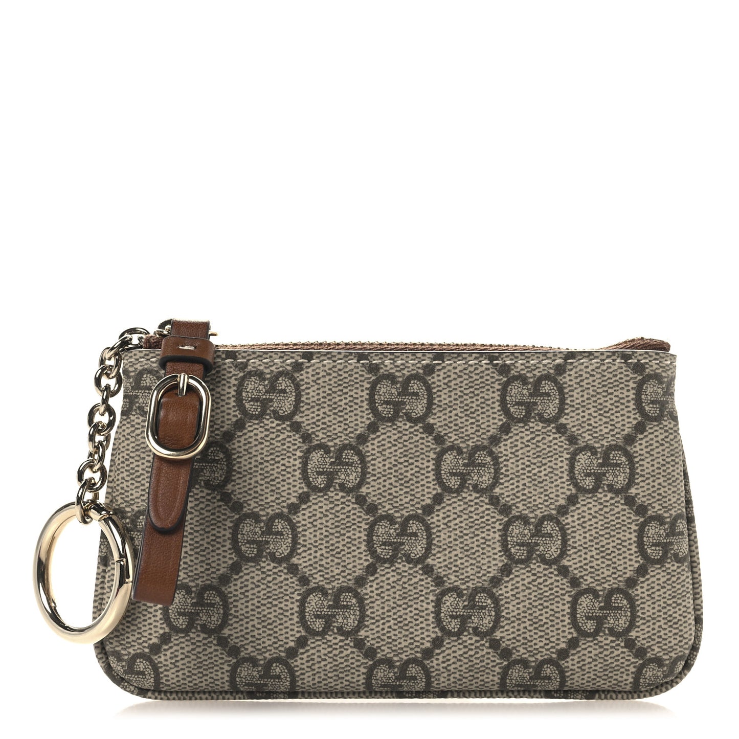 GG Supreme Monogram Selleria Key Case Brown
