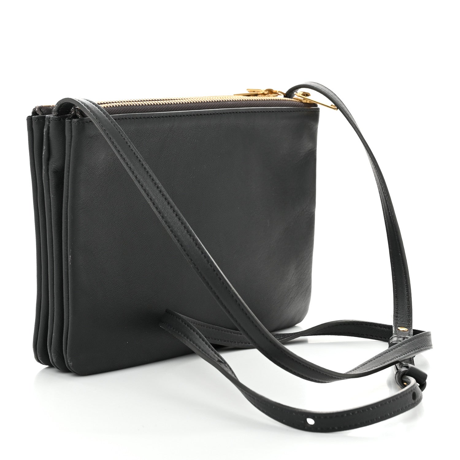Celine Lambskin Small Trio Crossbody Bag Anthracite 3 of 13