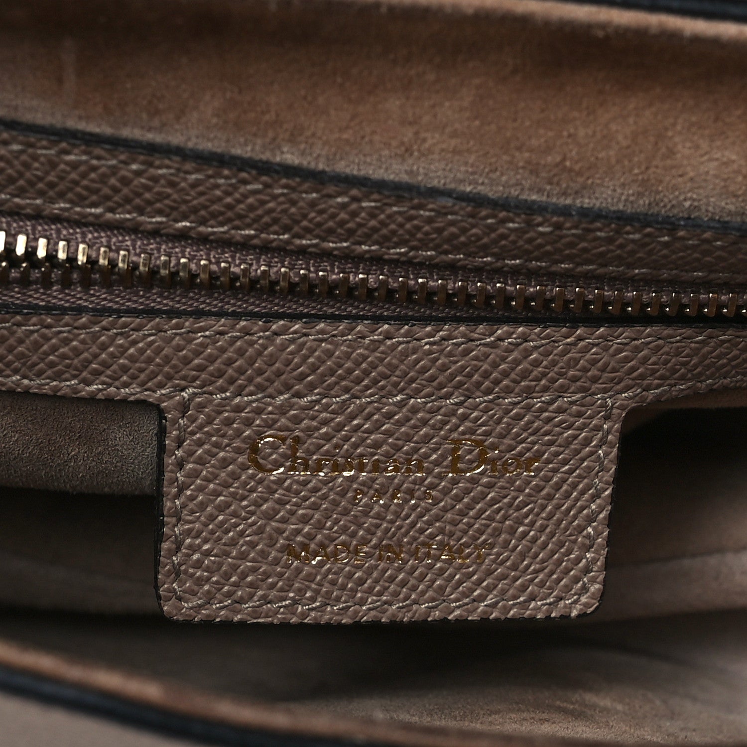 Christian Dior Grained Calfskin Saddle Bag With Strap Taupe 6 of 8