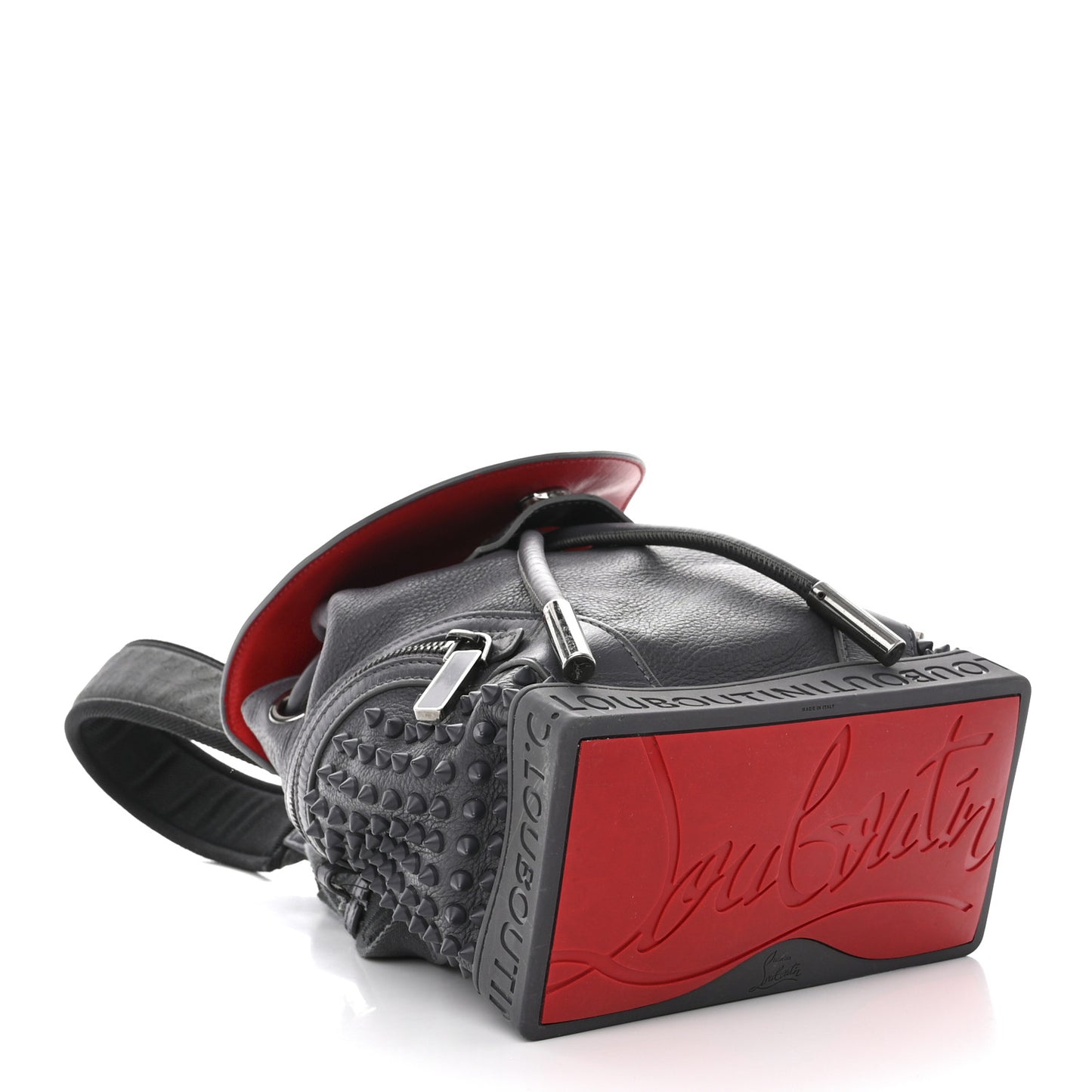 Calfskin Spiked Small Explorafunk Backpack Charbon