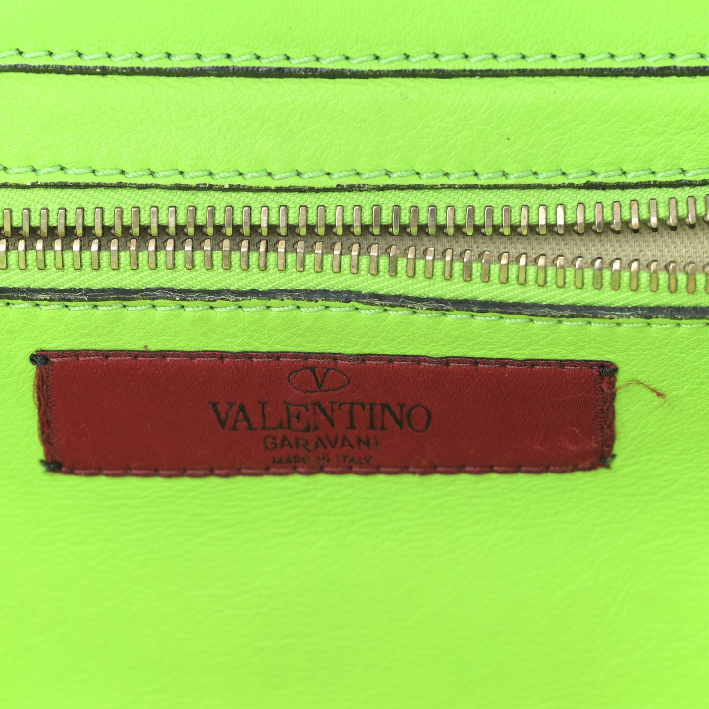 Vitello Small Rockstud Tote Green Fluo