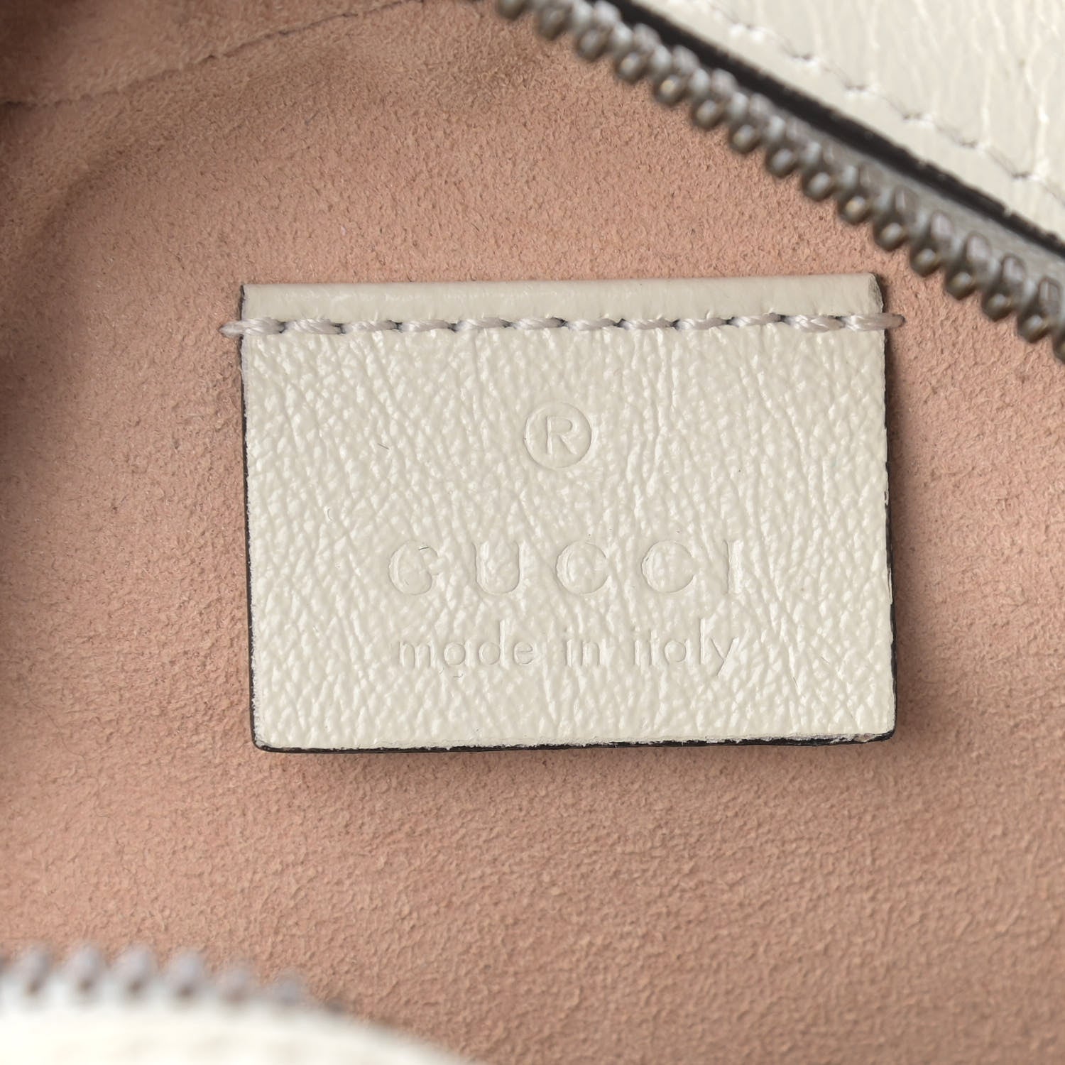 Gucci Calfskin Matelasse Mini GG Marmont Round Shoulder Bag White 6 of 11