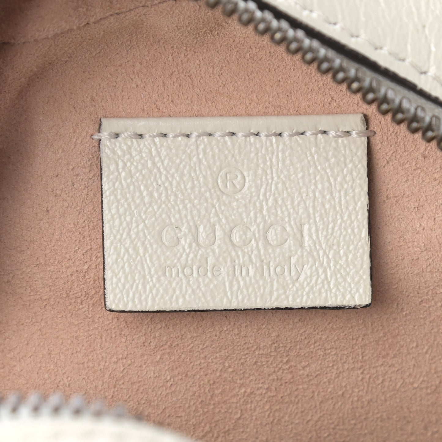 Calfskin Matelasse Mini GG Marmont Round Shoulder Bag White