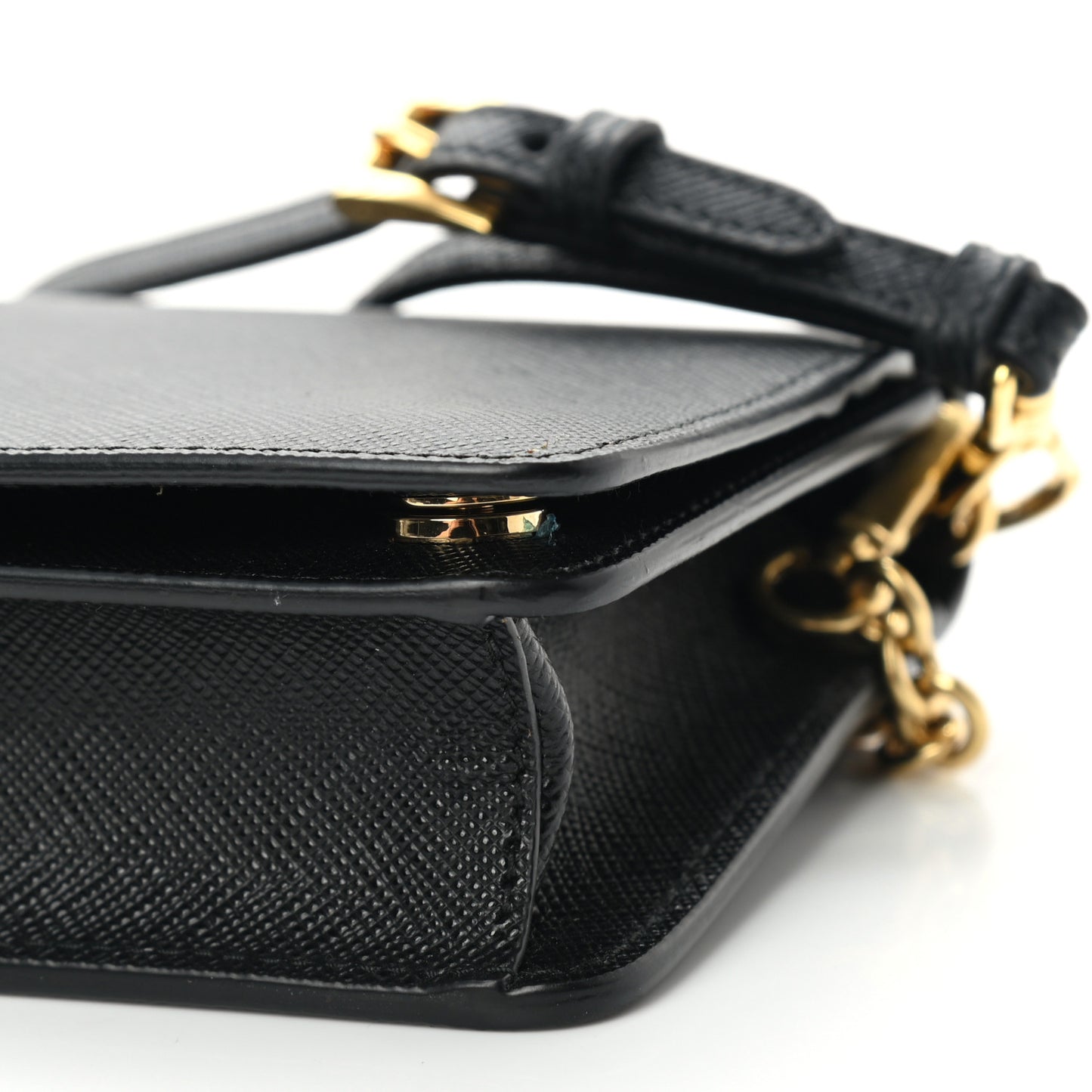 Saffiano Metal Phone Wristlet Crossbody Wallet Black