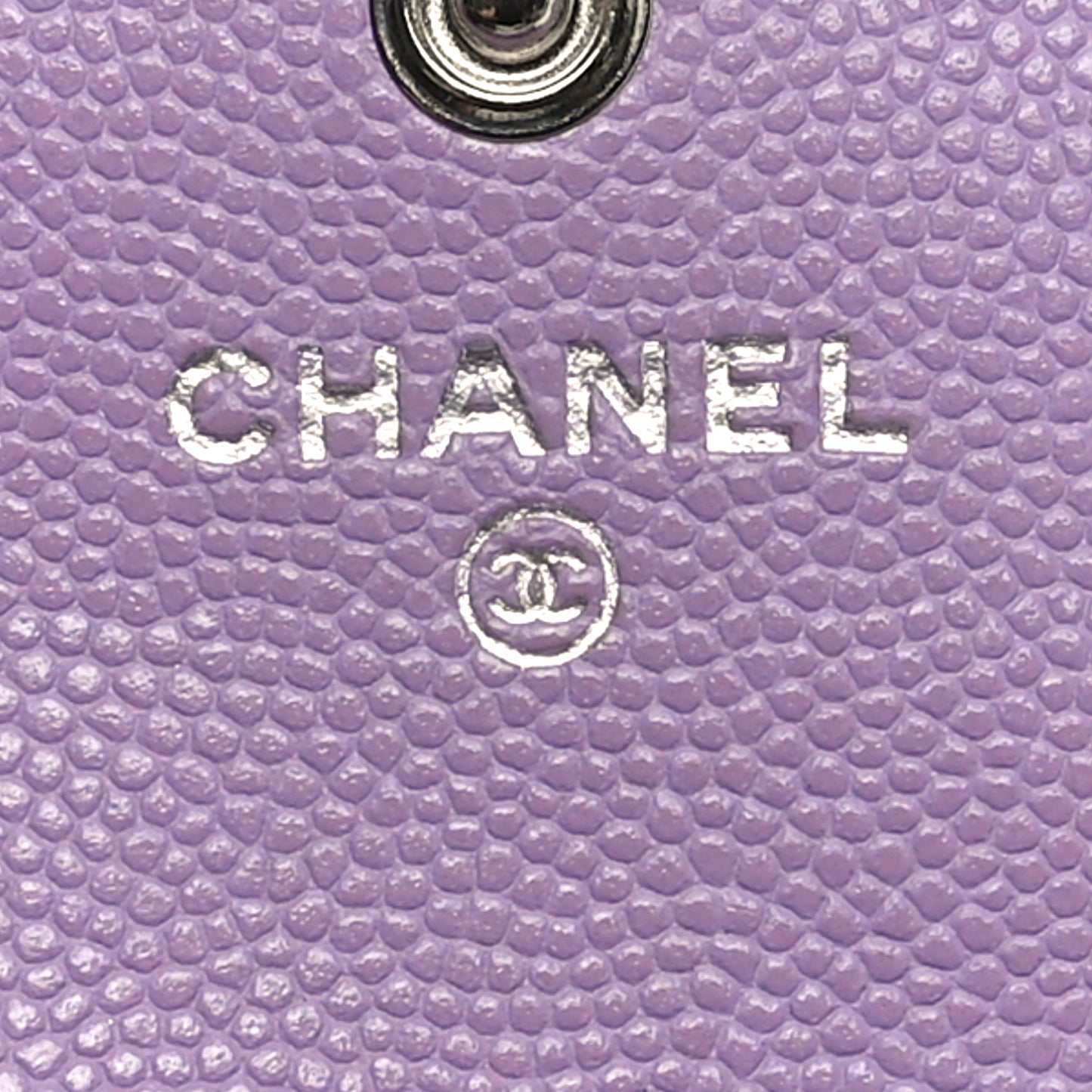 Caviar Quilted CC Logo Flap Card Holder Light Purple
