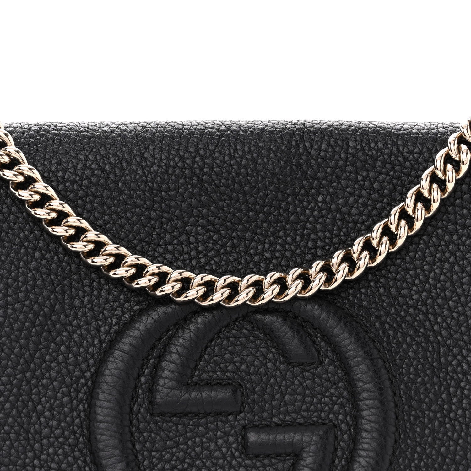 Gucci Pebbled Calfskin Medium Soho Flap Crossbody Black 8 of 14