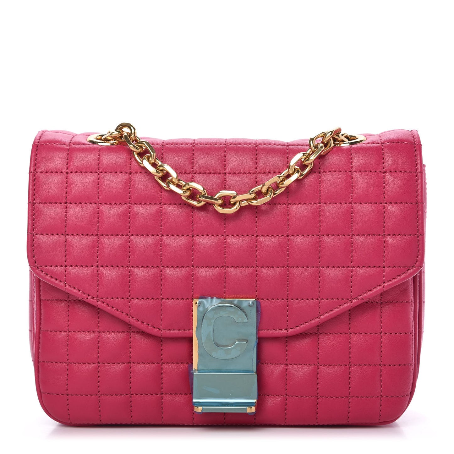 Calfskin Quilted Medium C Bag Pink
