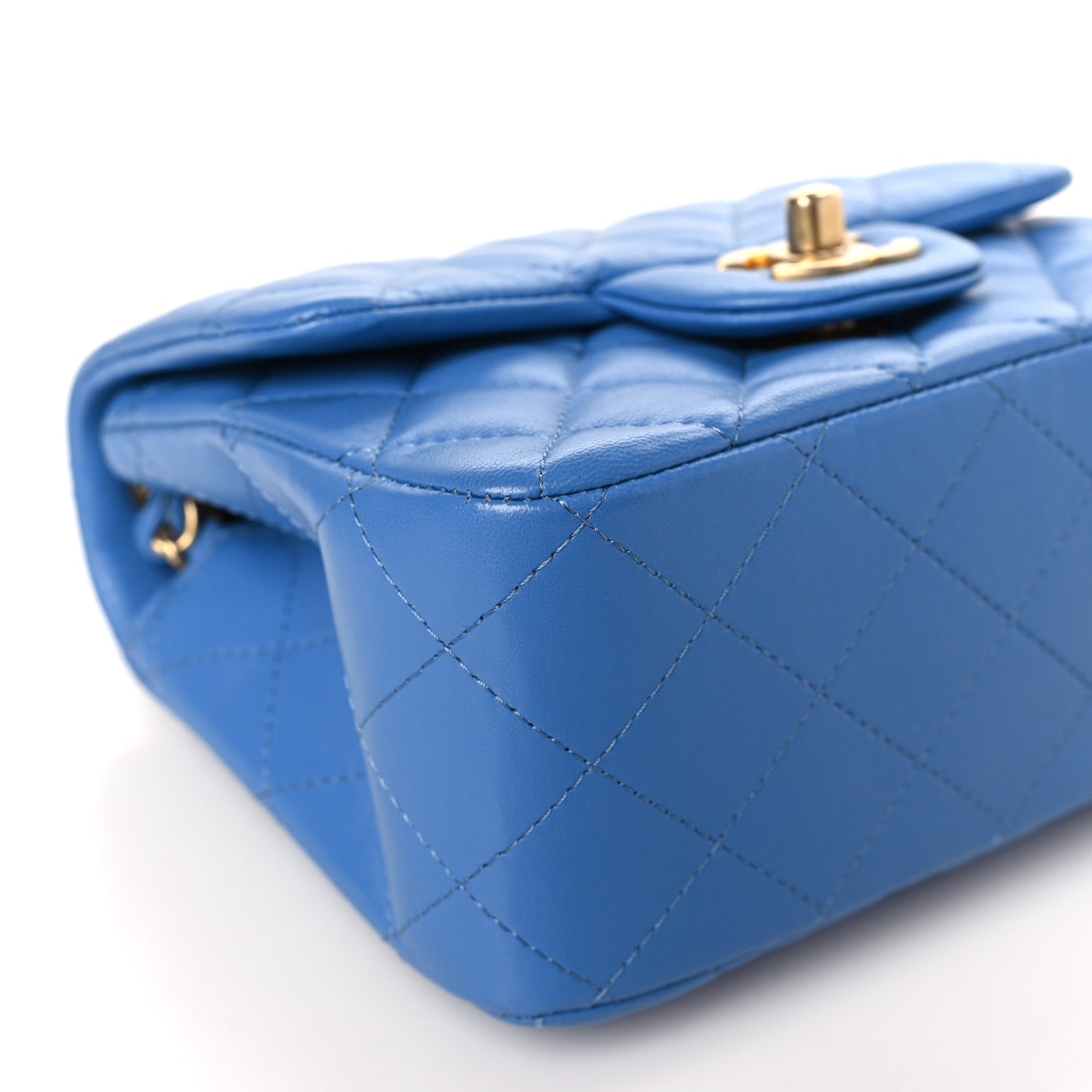Lambskin Quilted Mini Square Flap Blue