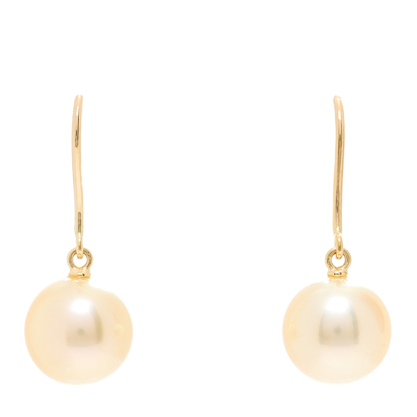 18K Yellow Gold Akoya Pearl 9mm Drop Earrings