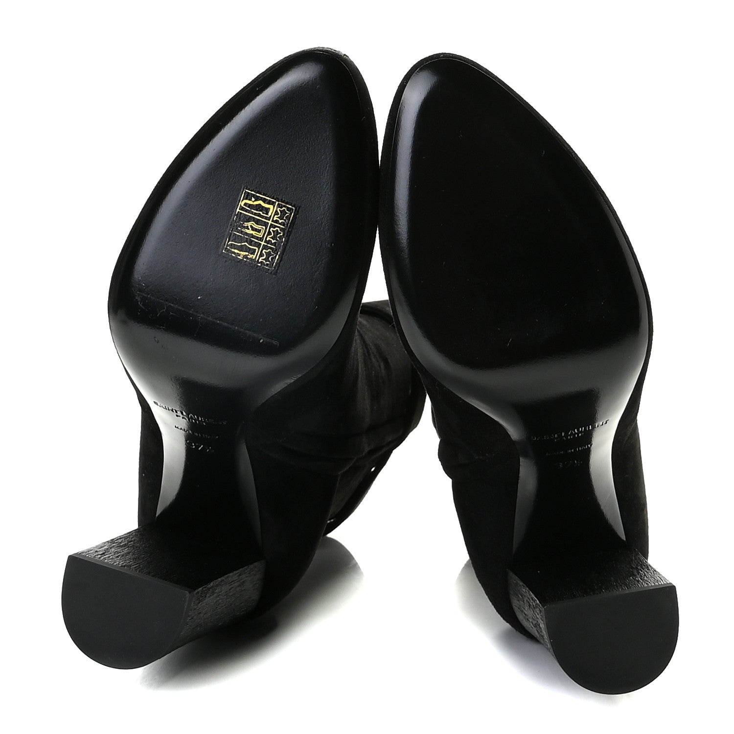Saint Laurent Suede Joplin Buckle 105 Booties 37.5 Black 6 of 15