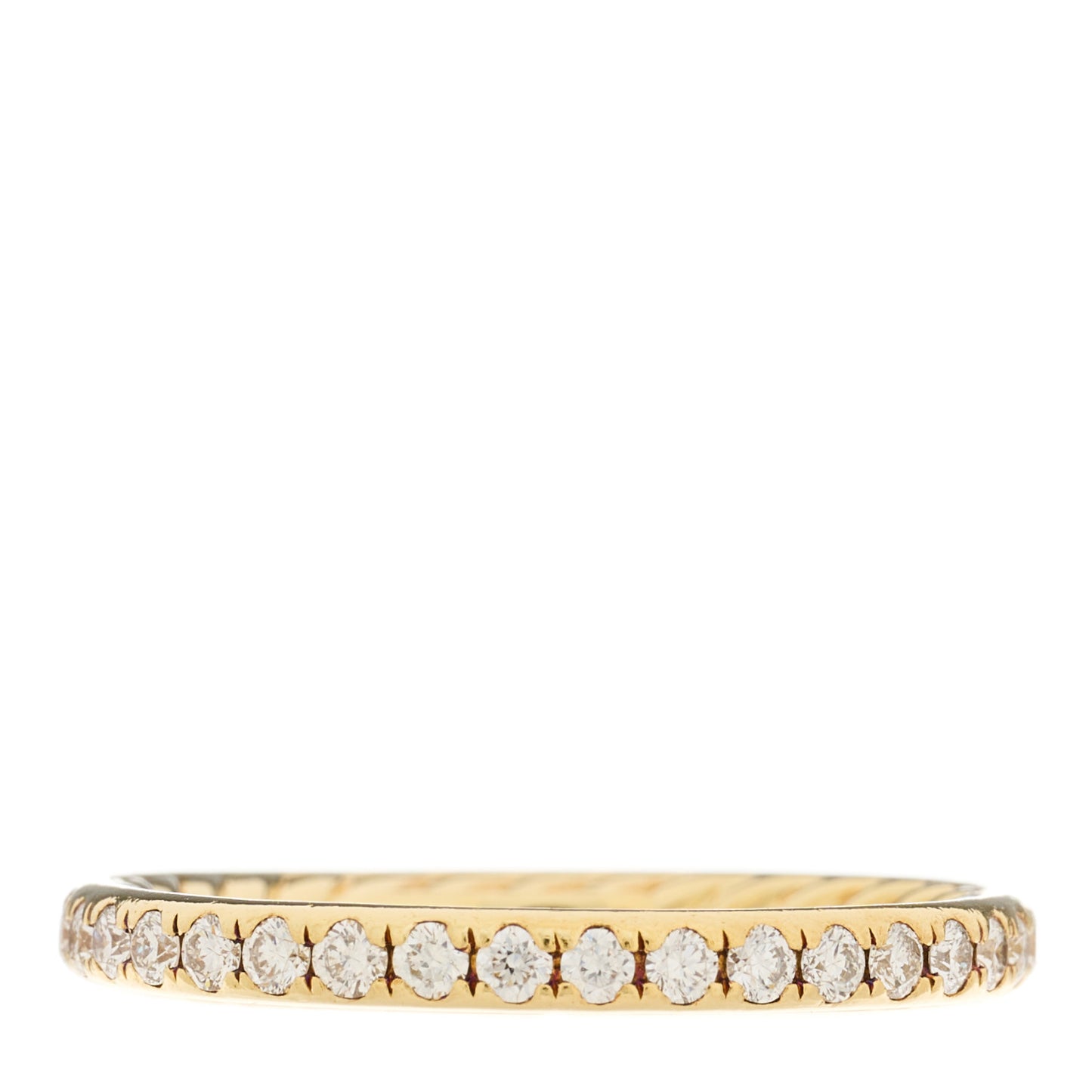 18K Yellow Gold Diamond 2.2mm Cable Collectibles Band Ring 56 7.5