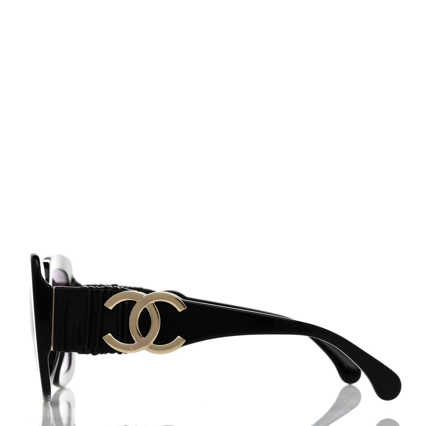 Acetate Calfskin Square Sunglasses 5474-Q Black