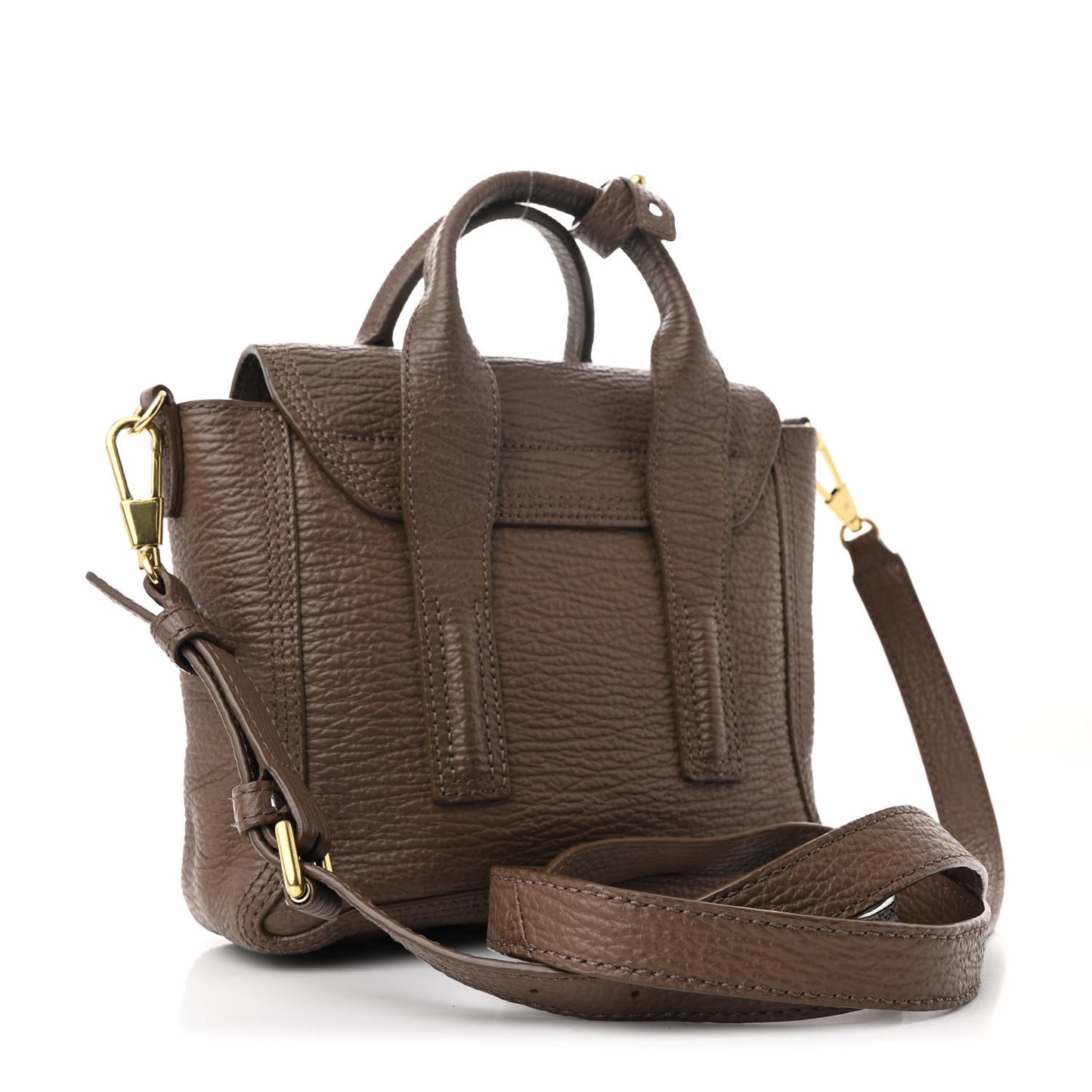 Textured Calfskin Mini Pashli Satchel Taupe