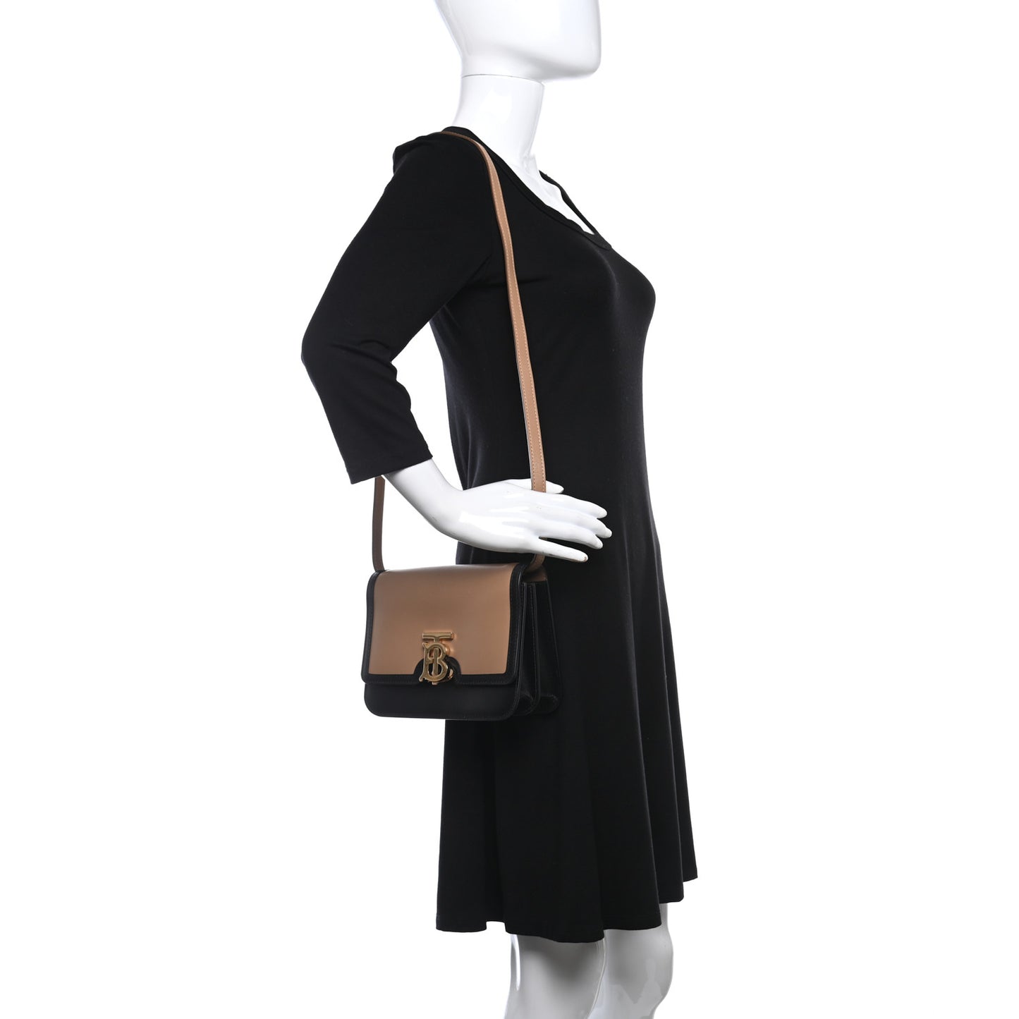 Calfskin Small TB Envelope Clutch Bag Malt Brown