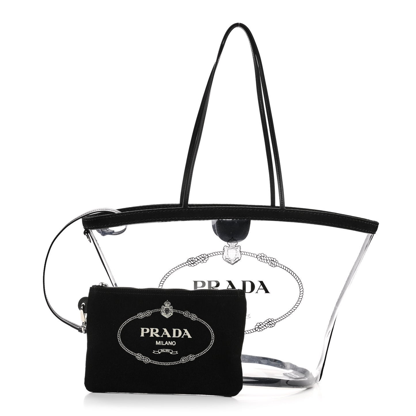 Plexiglass Calfskin Small Shopper Tote Black