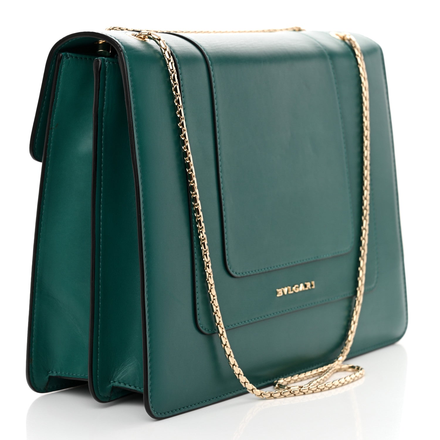 Bulgari Calfskin Medium Serpenti Forever Crossbody Bag Emerald Green 3 of 12
