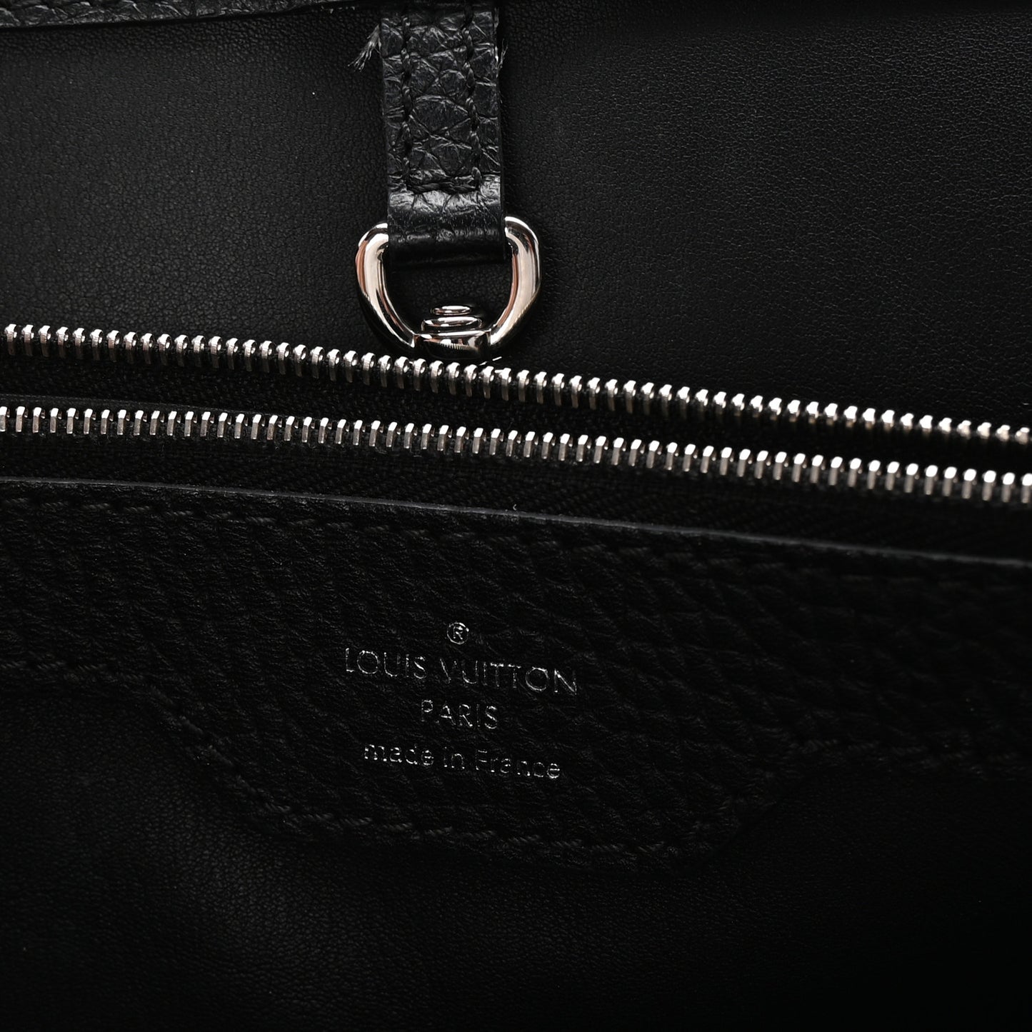 Taurillon Snakeskin Capucines MM Black