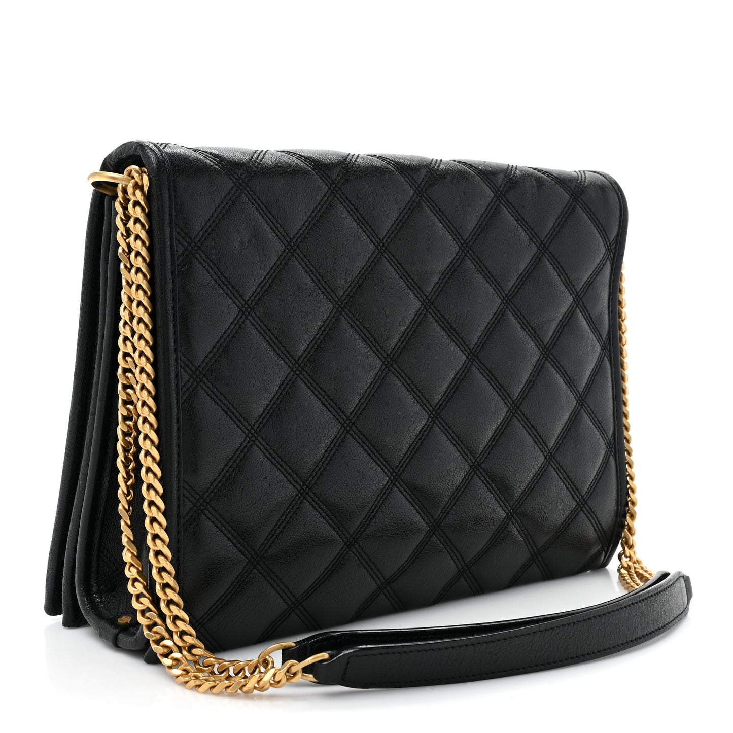 Lambskin Quilted Small Becky Chain Bag Black