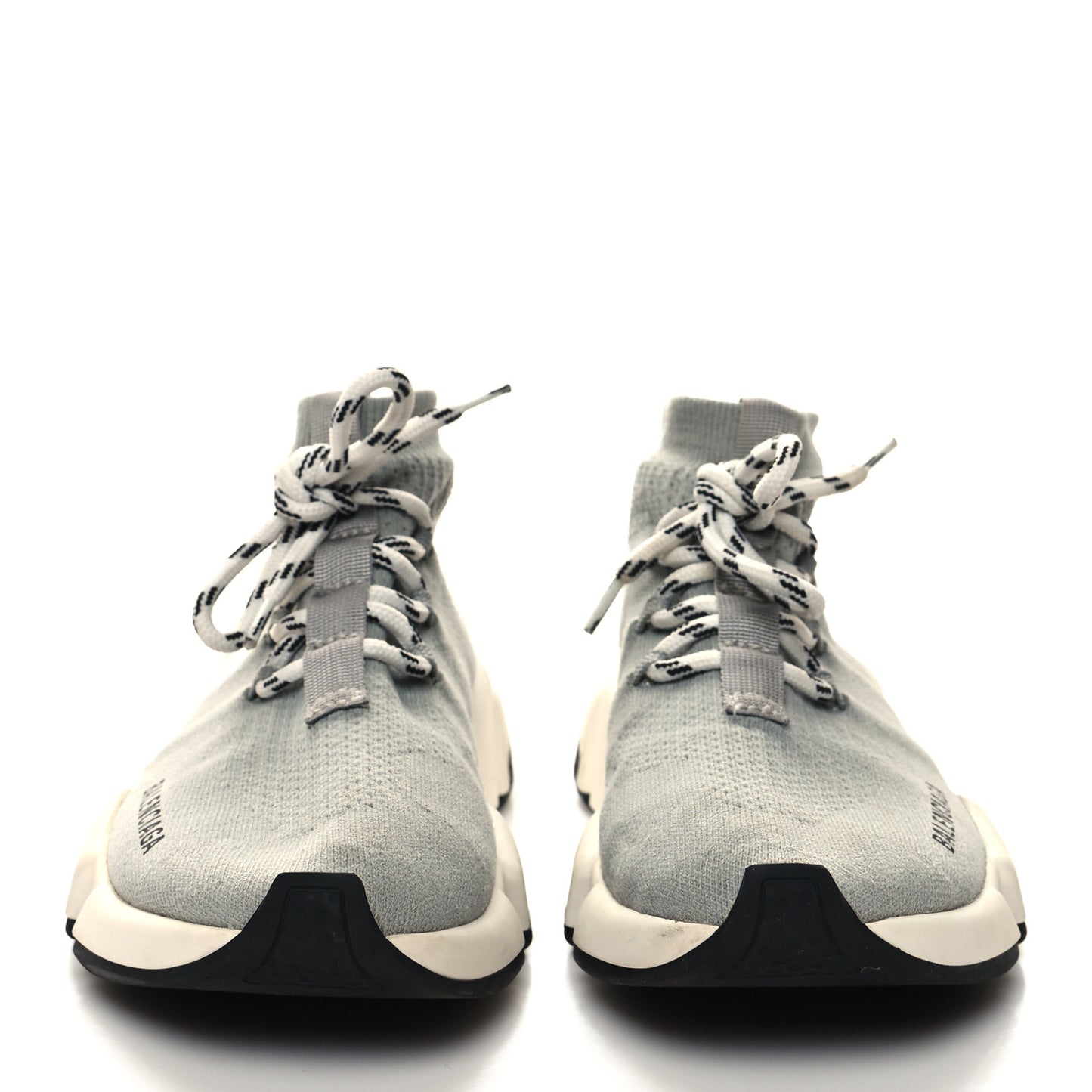 Neoprene Knit Womens Speed Lace Up Sneakers 7 Gris