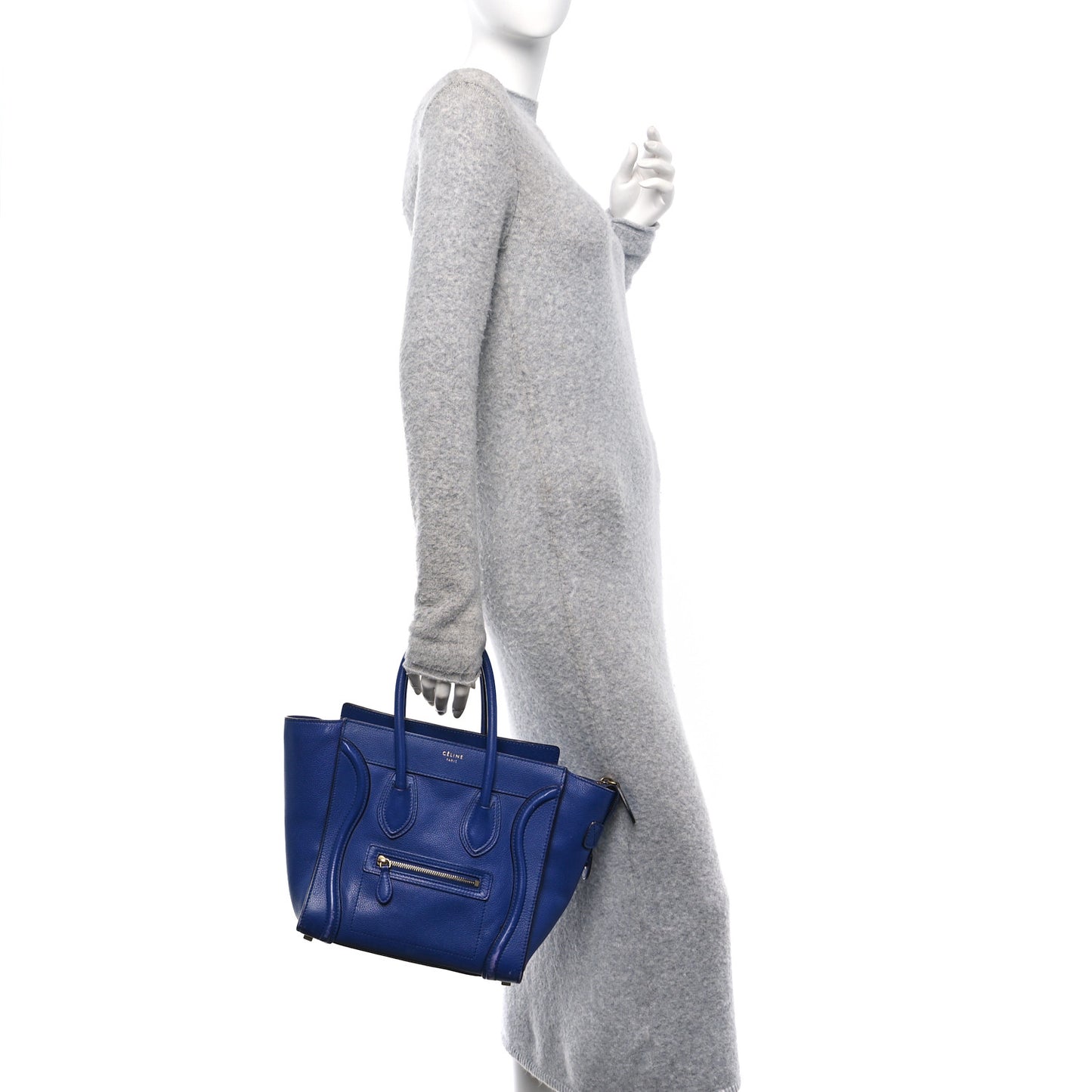 Drummed Calfskin Micro Luggage Indigo