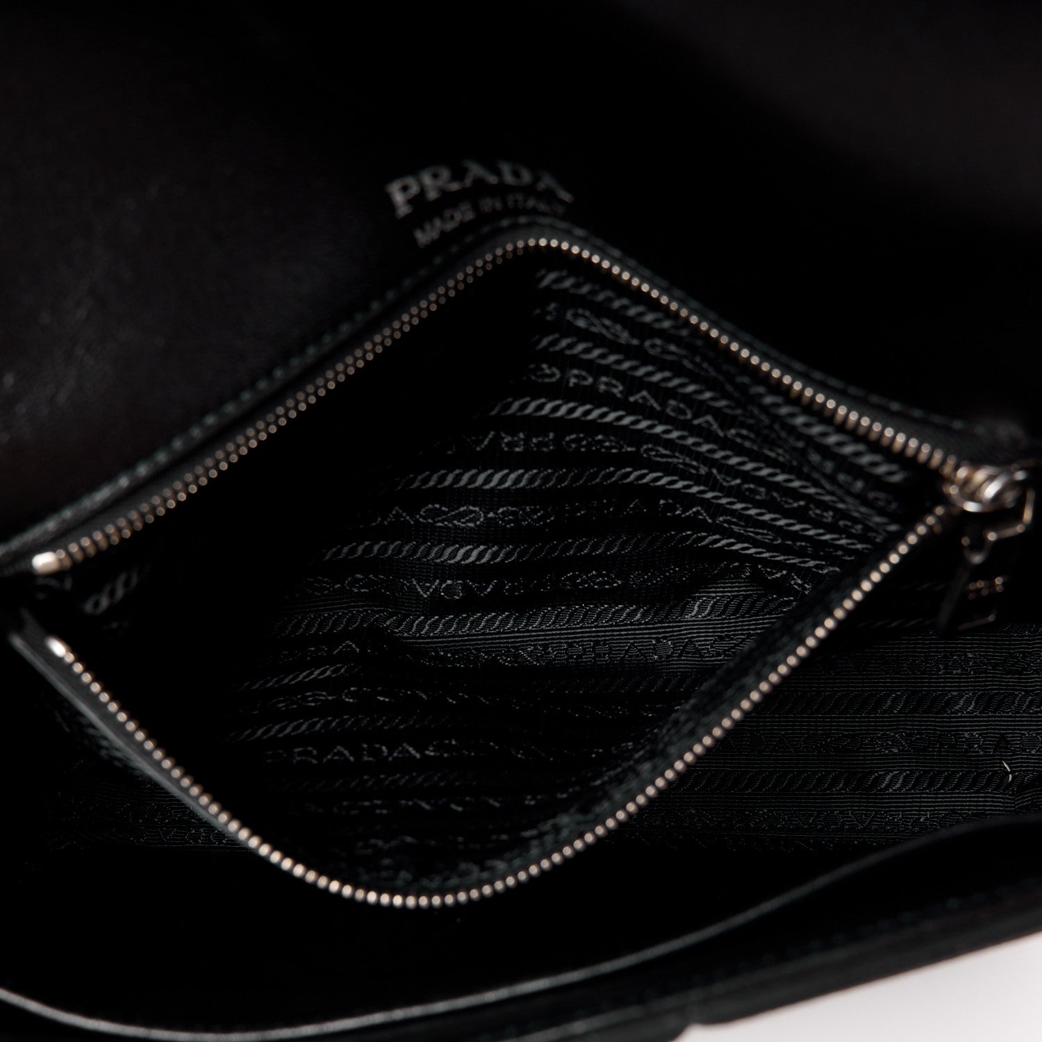Prada Camoscio Impunture Diagramme Medium Chain Flap Shoulder Bag Black 6 of 12