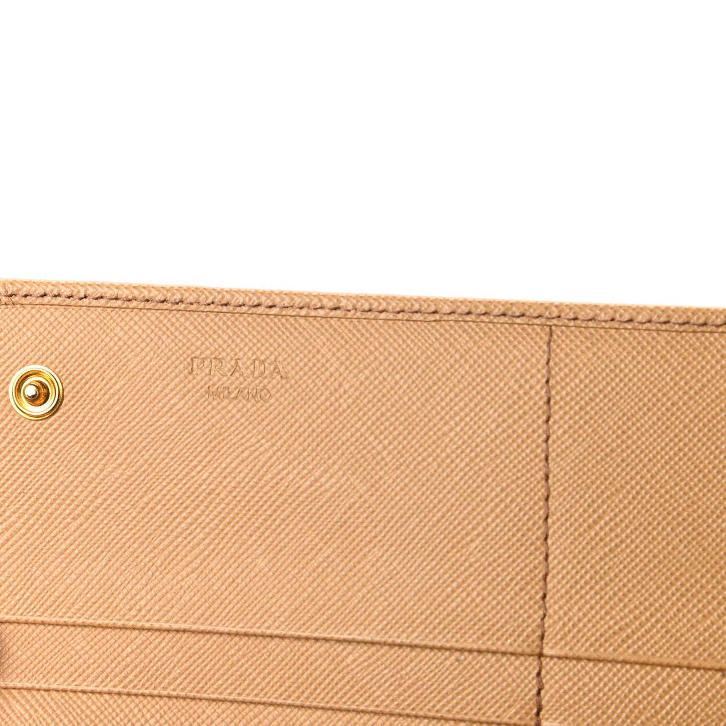 Saffiano Metal Continental Flap Wallet Noisette