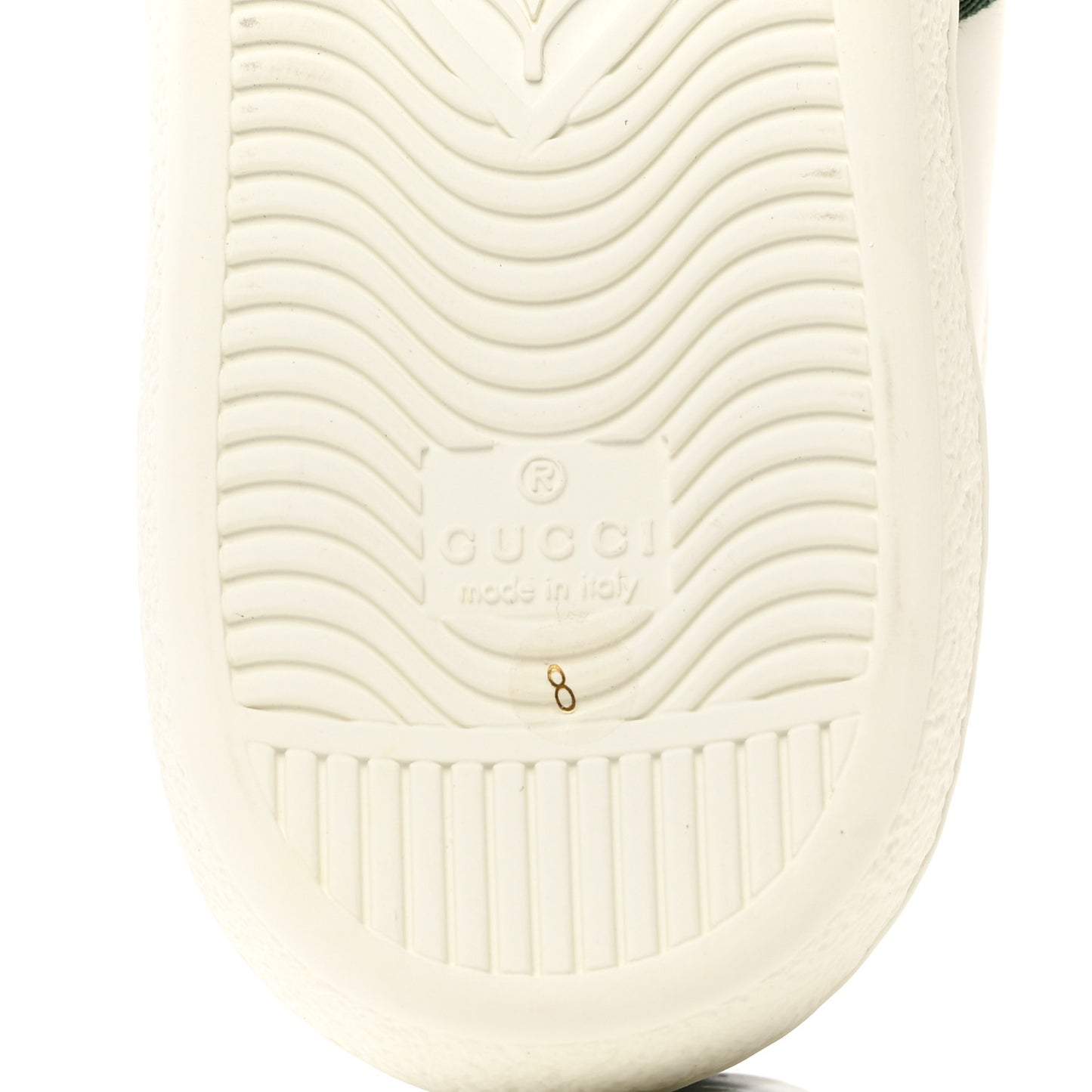 Calfskin Web Apple Embroidered Mens Ace Sneakers 8 White