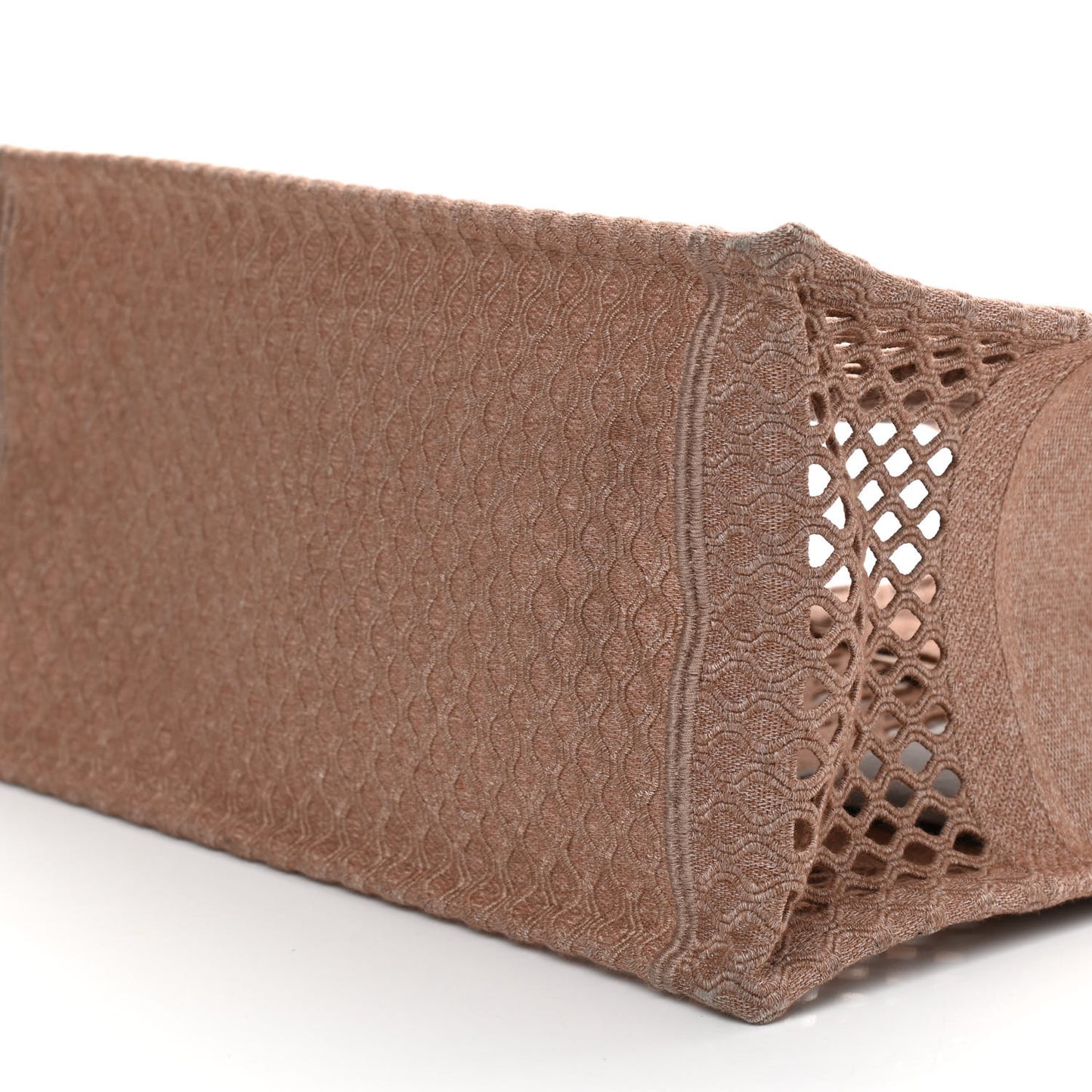Mesh Embroidered Medium Book Tote Clay