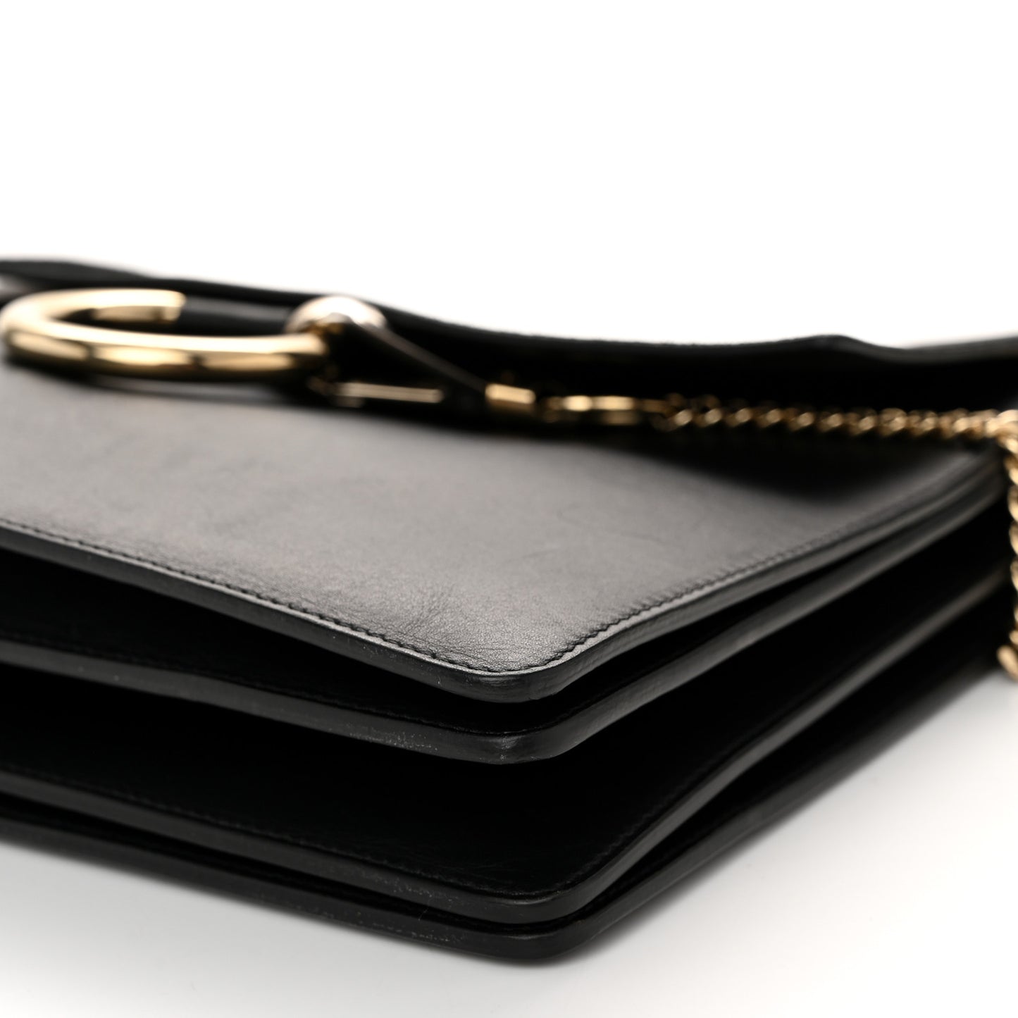 Suede Calfskin Medium Faye Shoulder Bag Black