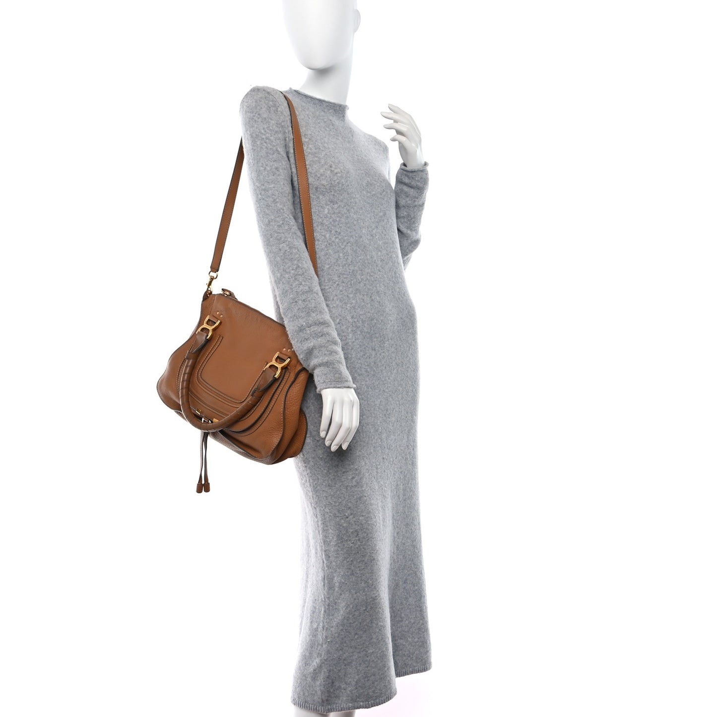 Calfskin Medium Marcie Satchel Tan