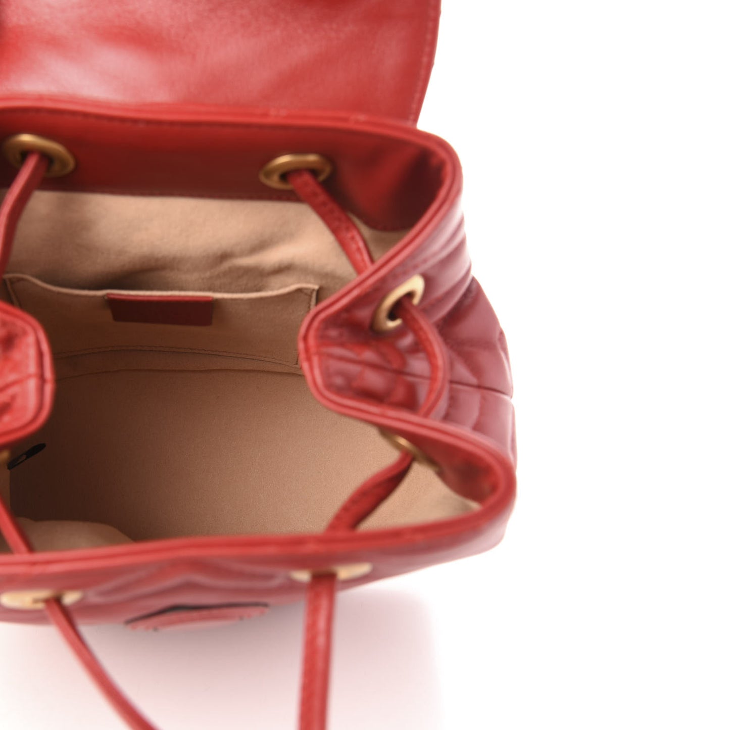 Calfskin Matelasse GG Marmont Flap Backpack Hibiscus Red