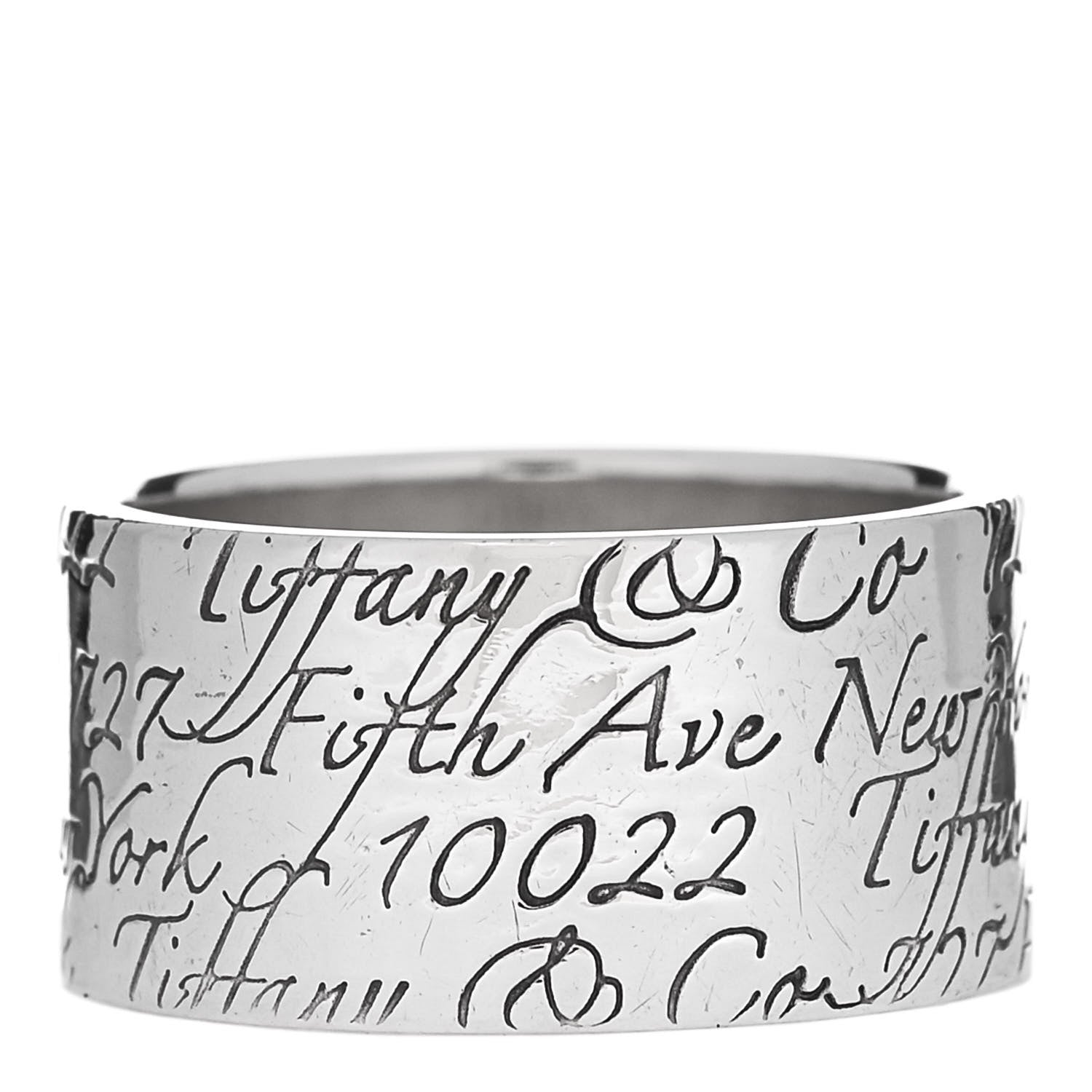 Tiffany Sterling Silver 10mm Notes Wide Ring 53 6.5 1 of 4