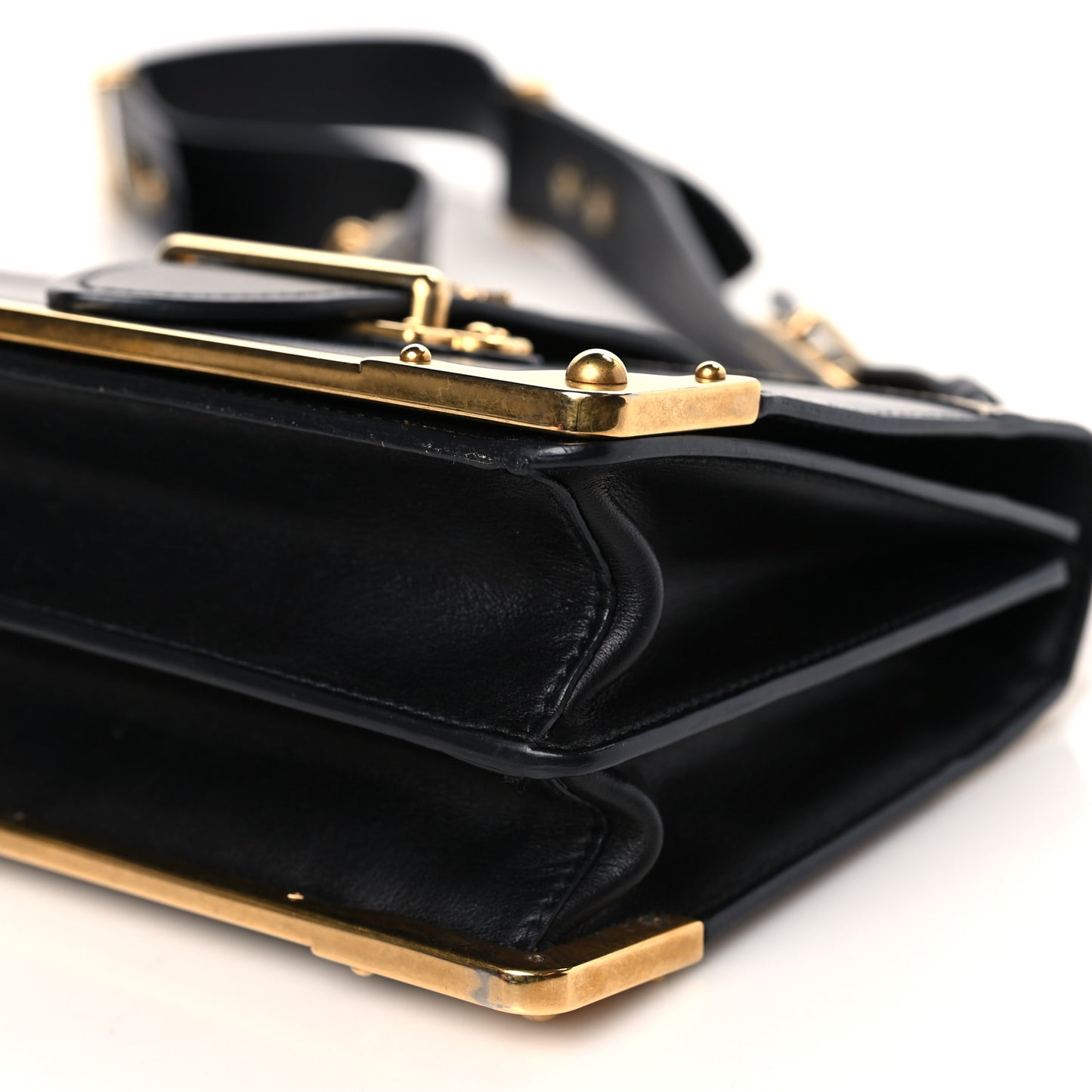 City Calfskin Saffiano Cahier Bag White Black