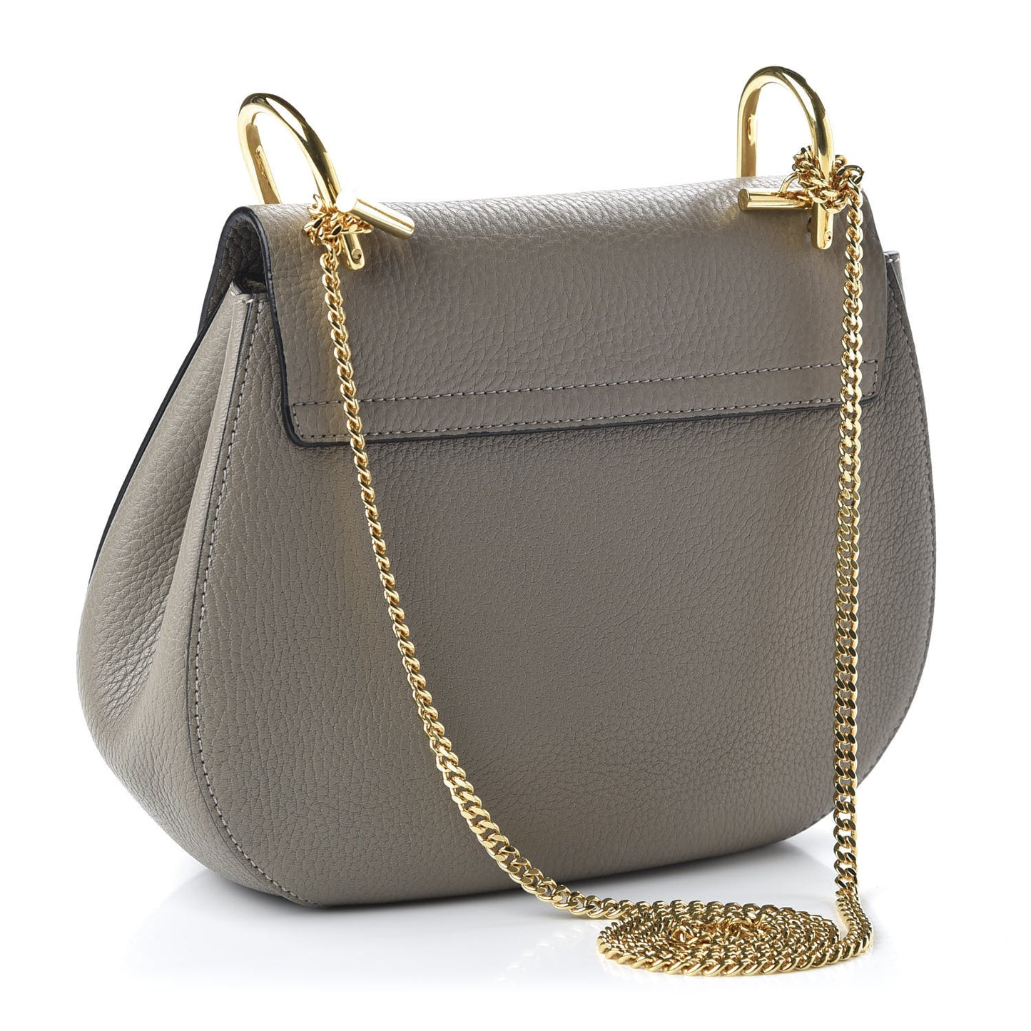 Grained Lambskin Drew Shoulder Bag Motty Grey