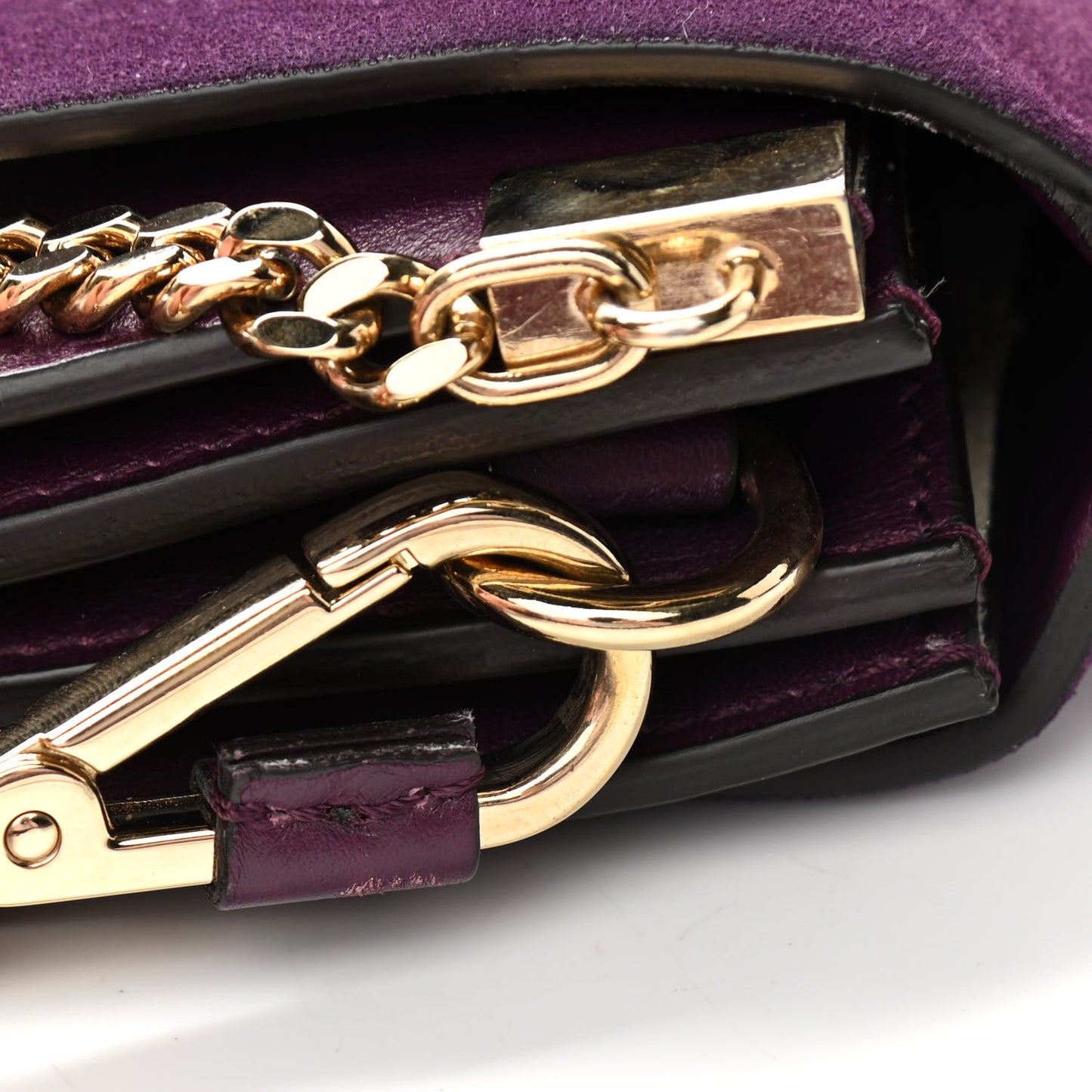 Suede Calfskin Medium Faye Shoulder Bag Dark Purple