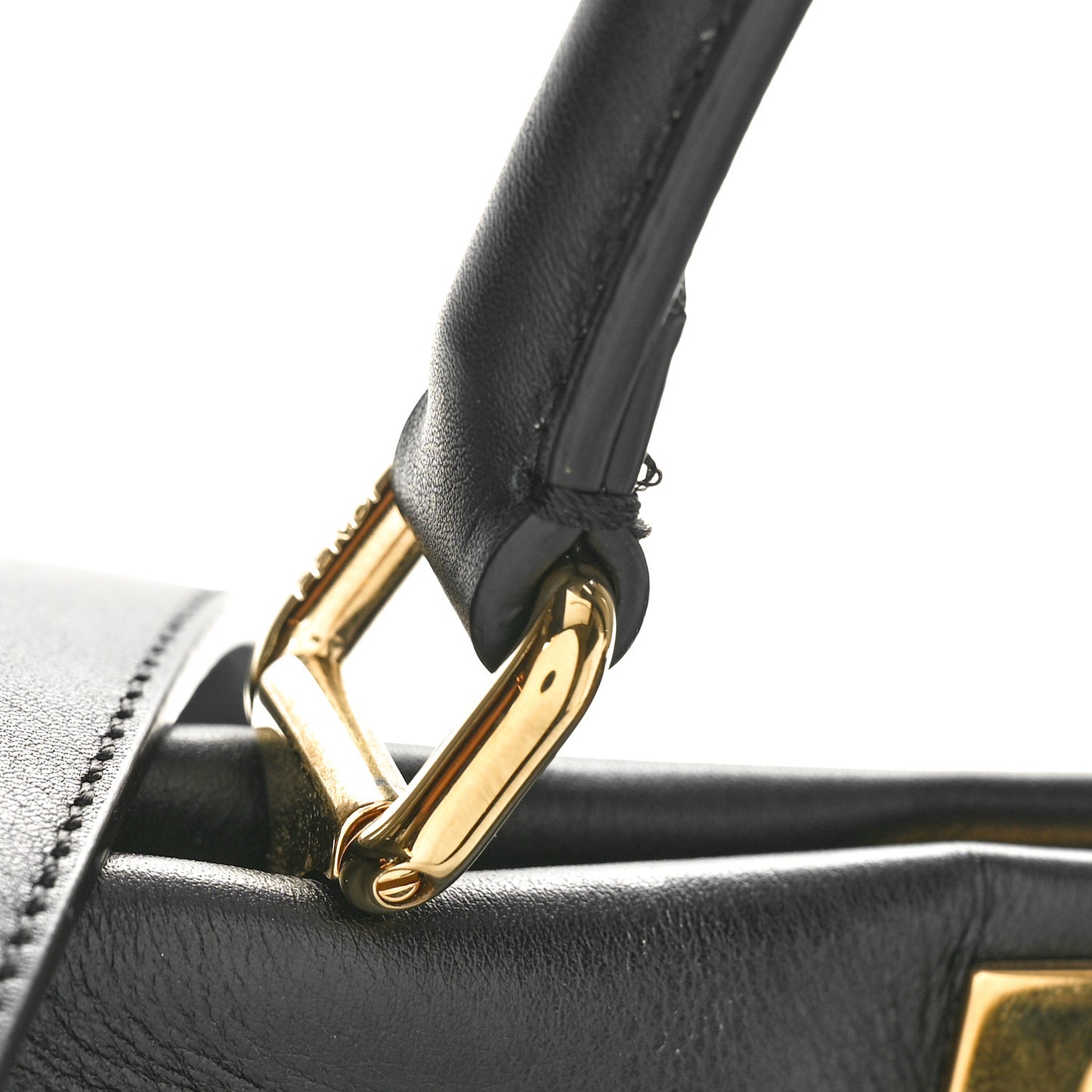 Vitello Seta Shiny Nappa Scalloped Studded Medium Peekaboo Iconic Satchel Black
