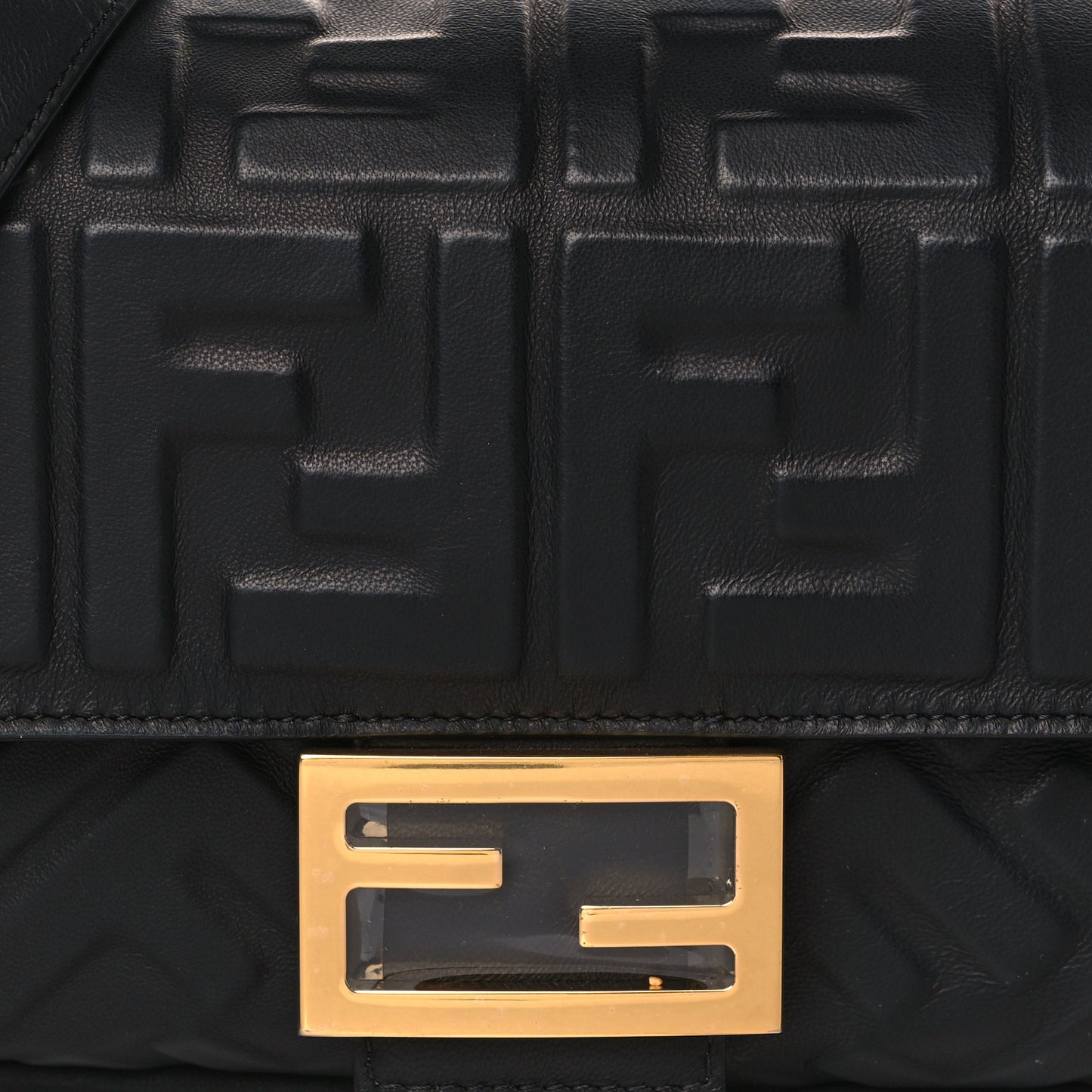 Nappa FF 1974 Embossed Baguette Black