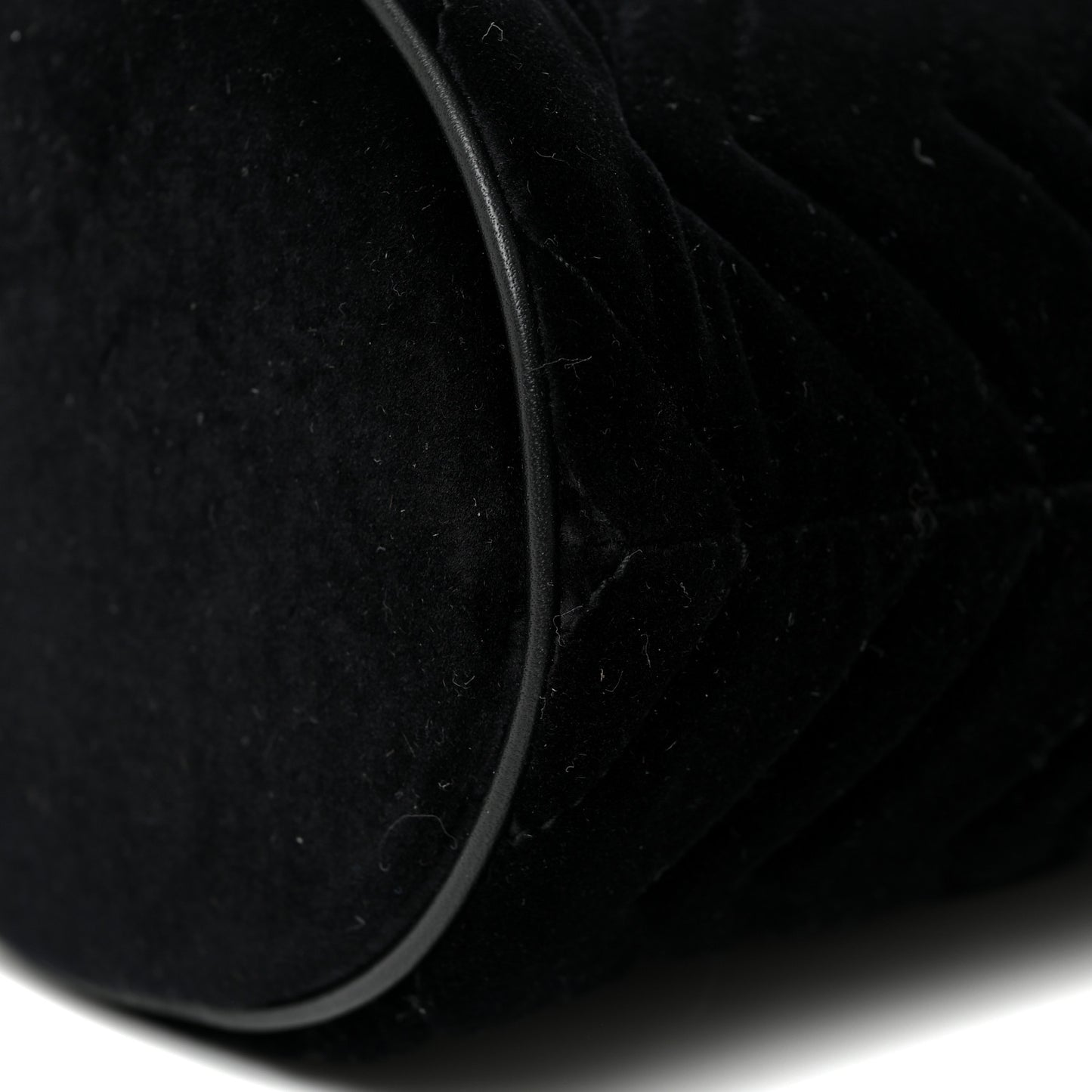 Velvet Matelasse Mini GG Marmont 2.0 Bucket Bag Black