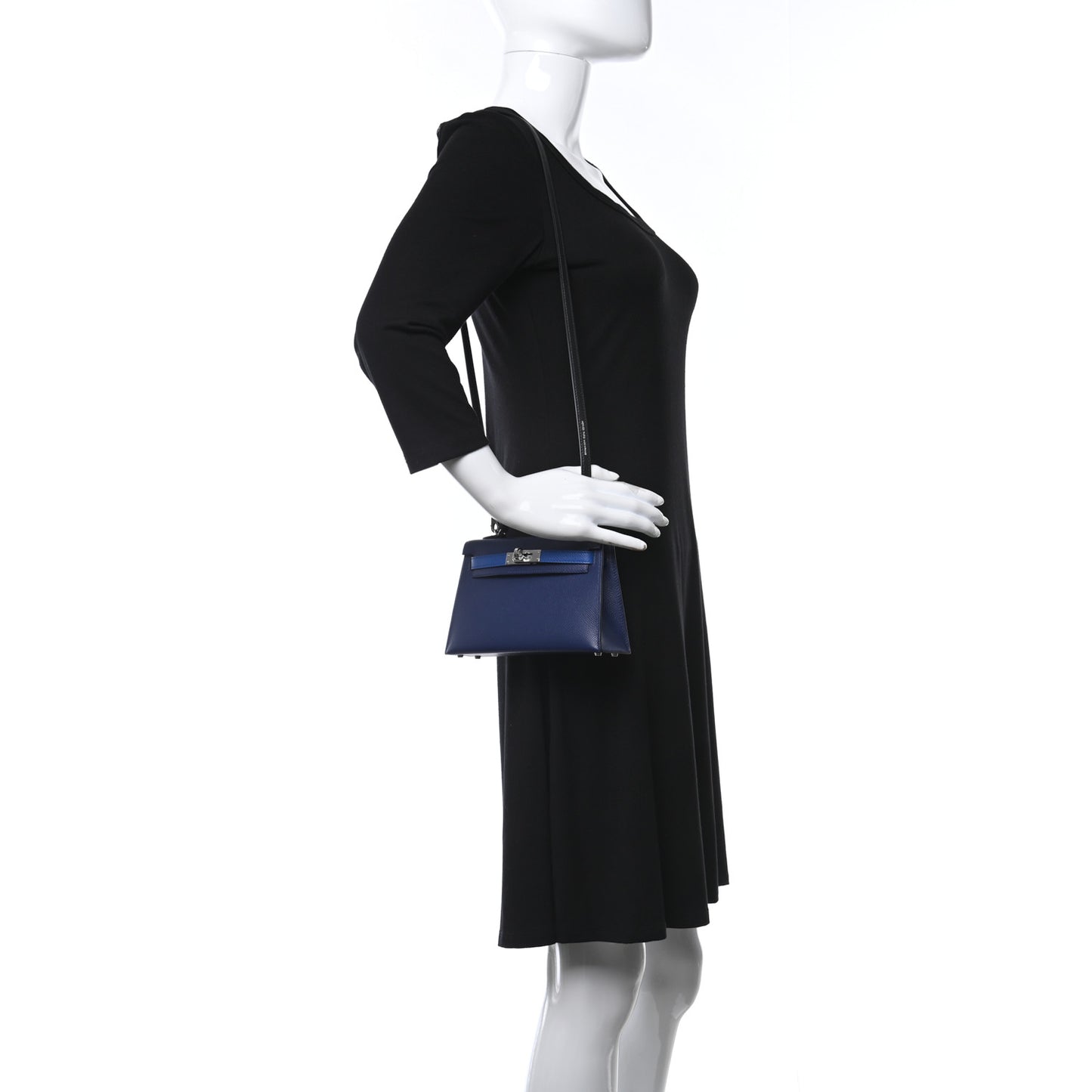 Epsom Mini Kelly Sellier 20 Bleu Saphir Bleu France Black