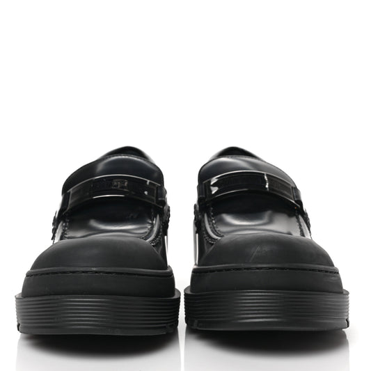 Brushed Calfskin Rubber Dior Code Cap Toe Lug Sole 15mm Loafers 36.5 Black