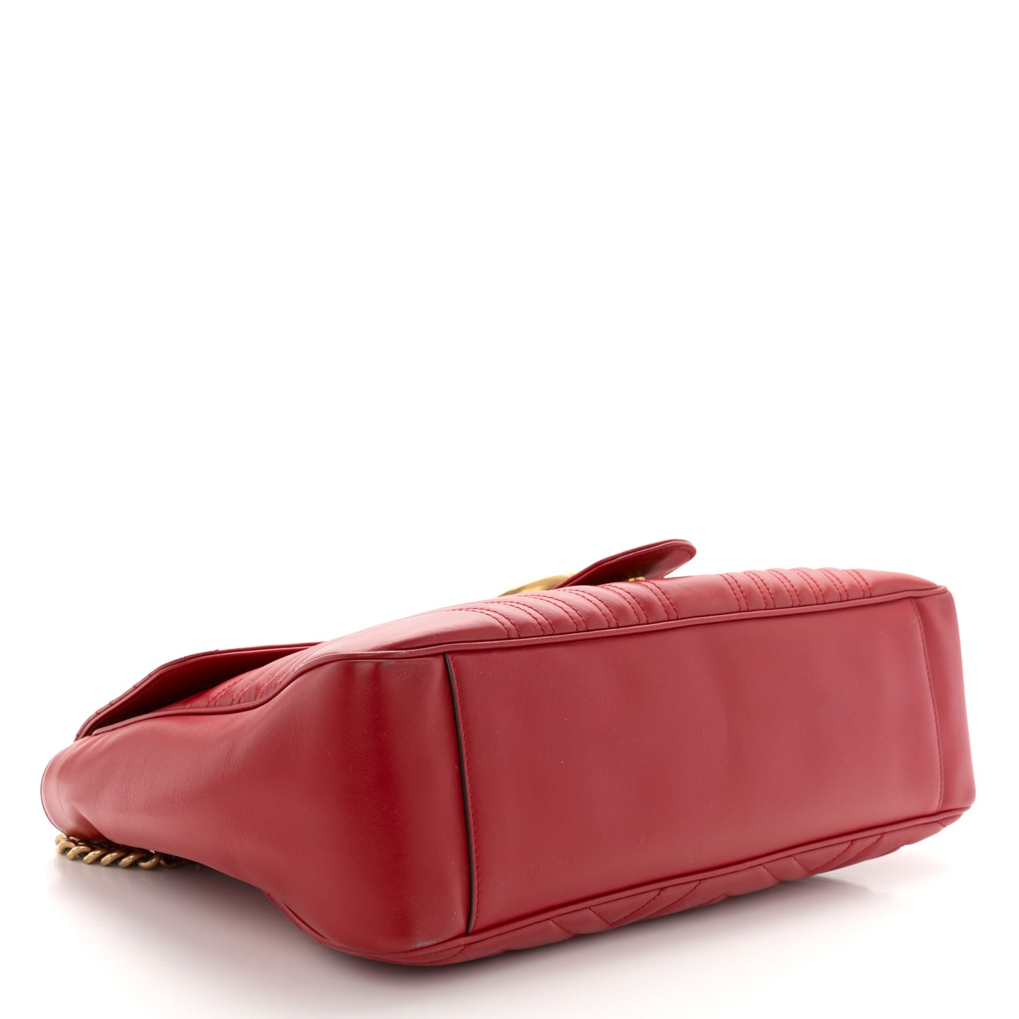 Calfskin Matelasse Large GG Marmont Shoulder Bag Hibiscus Red