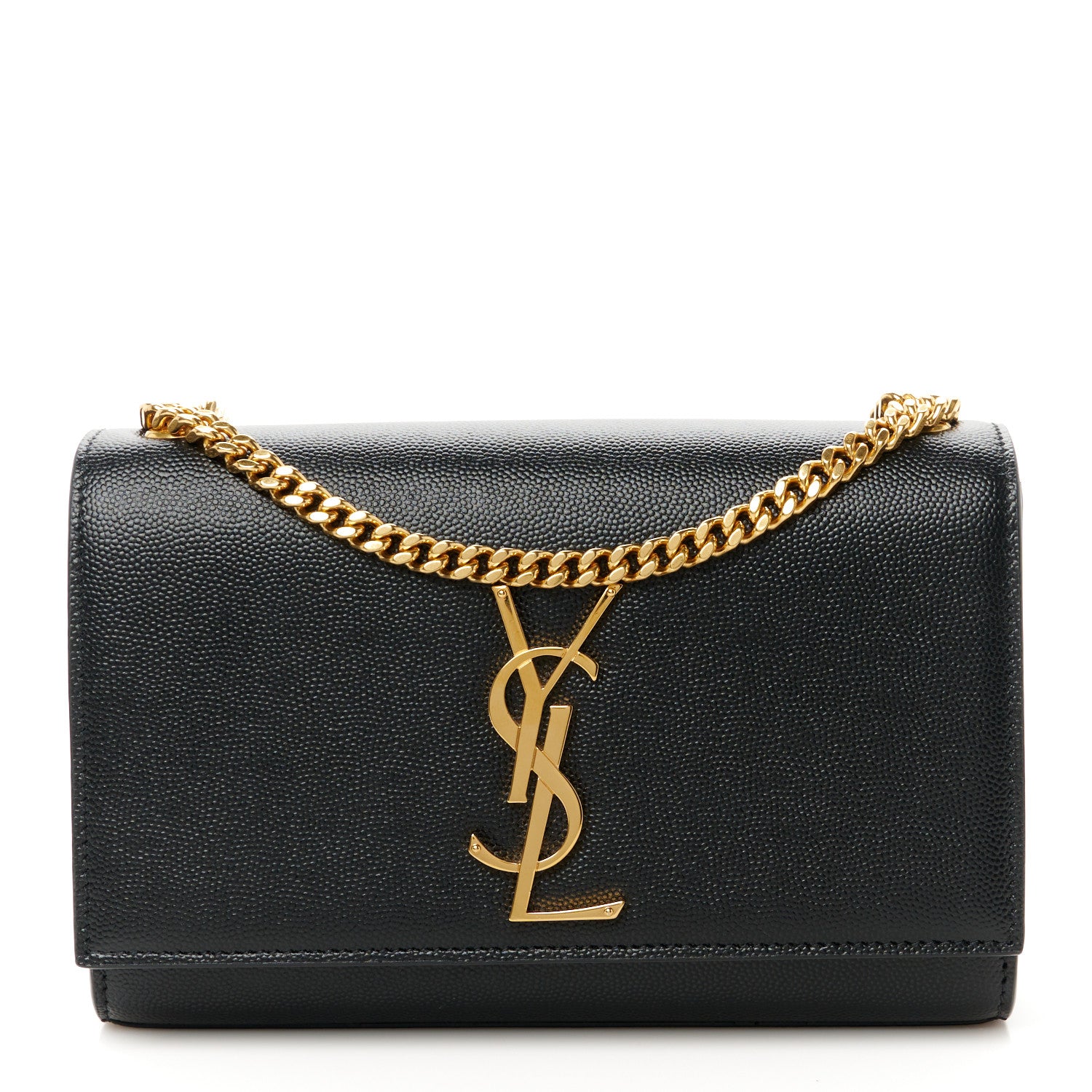 Saint Laurent Grain De Poudre Small Monogram Kate Satchel Black 1 of 11