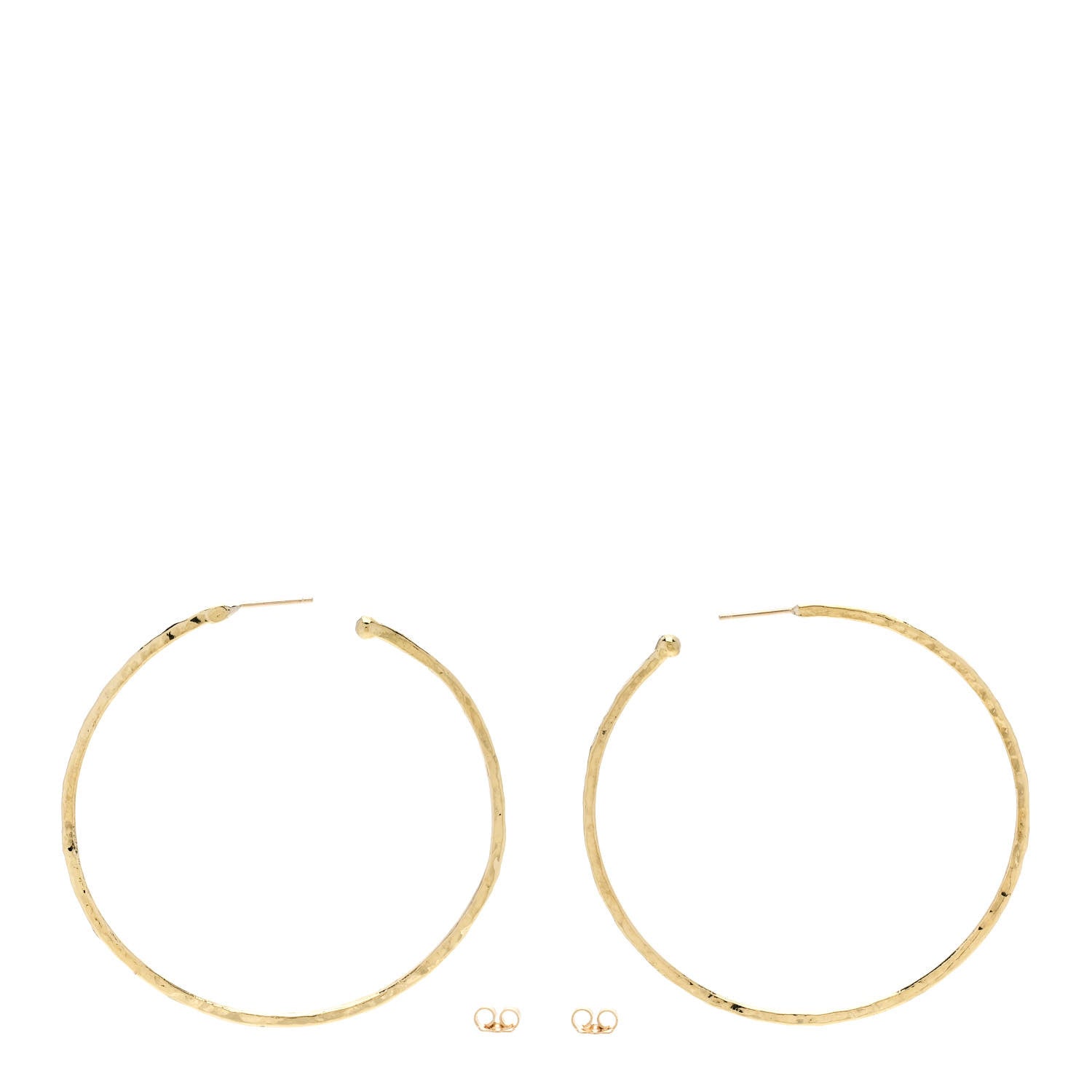 Jennifer Meyer 18K Yellow Gold Medium Hammered Hoop Earrings 3 of 4