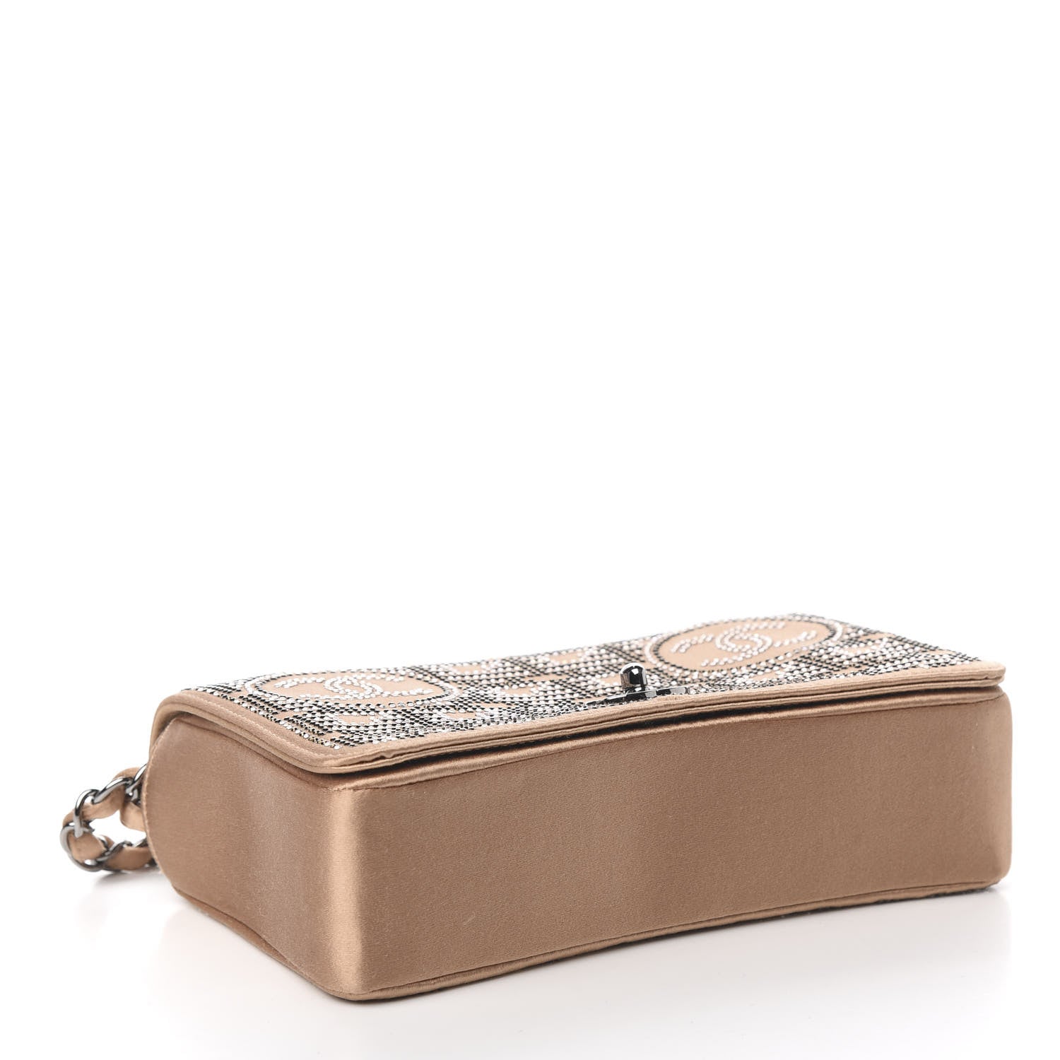Chanel Satin Swarovski Crystal Flap Beige 3 of 9