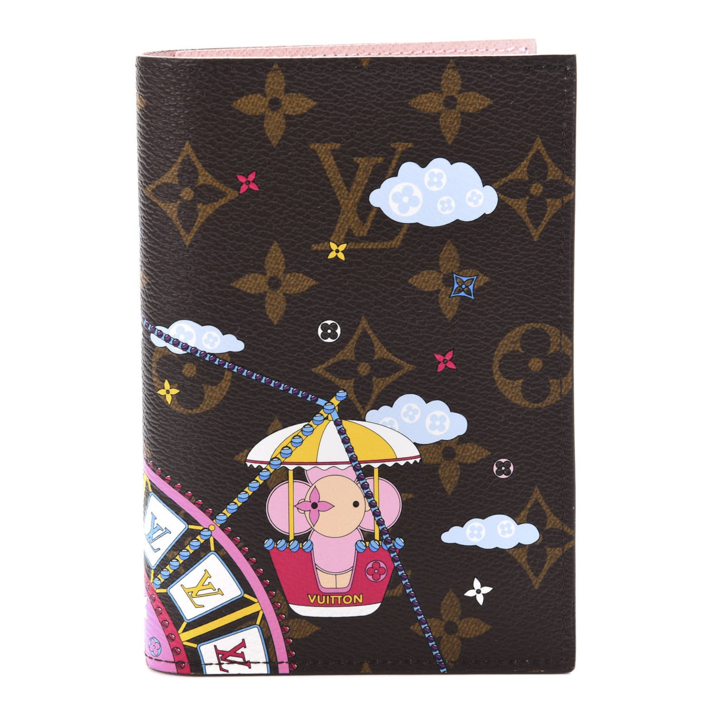 Monogram 2020 Christmas Animation Big Wheel Passport Cover Rose Ballerine