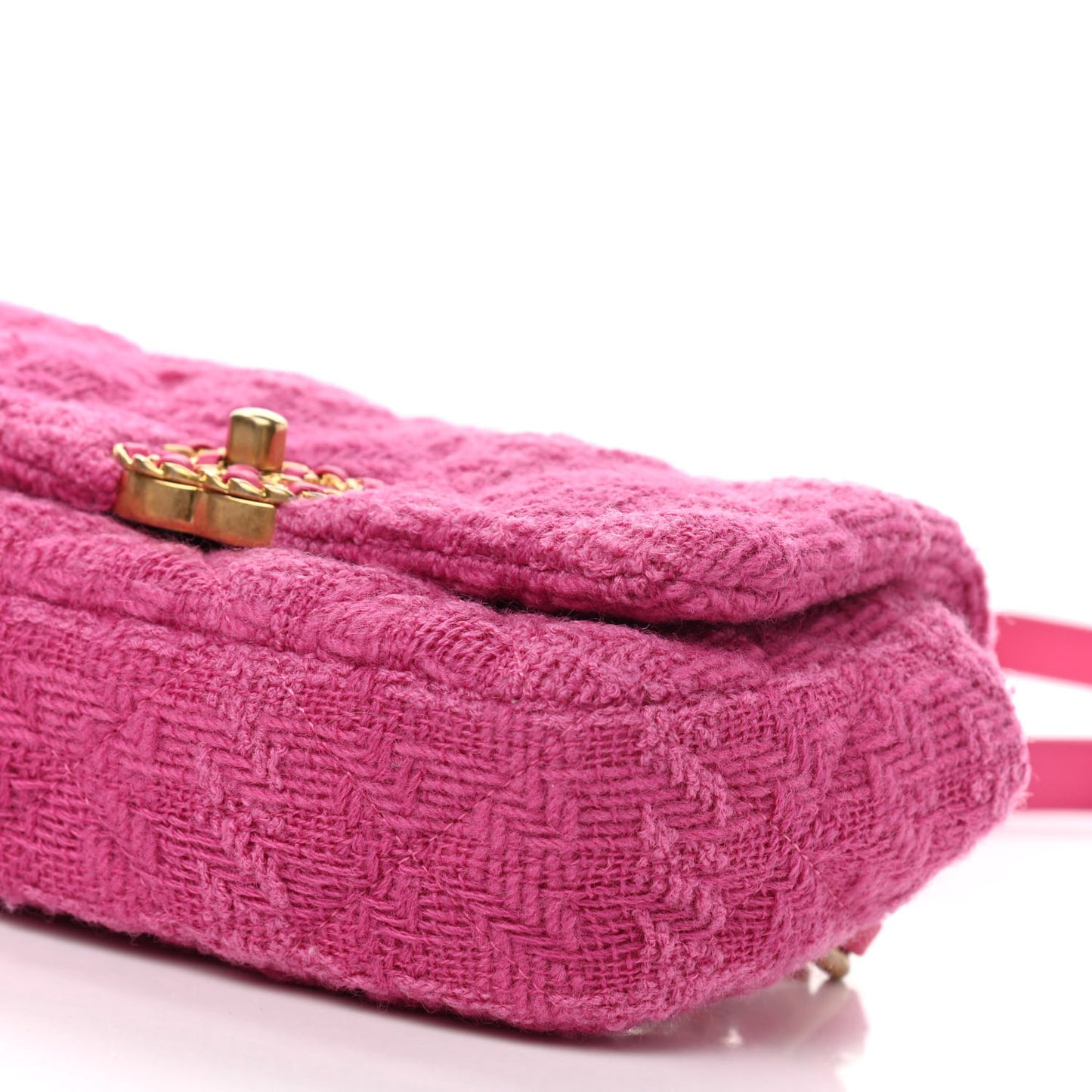 Tweed Quilted Chanel 19 Waist Bag Pink