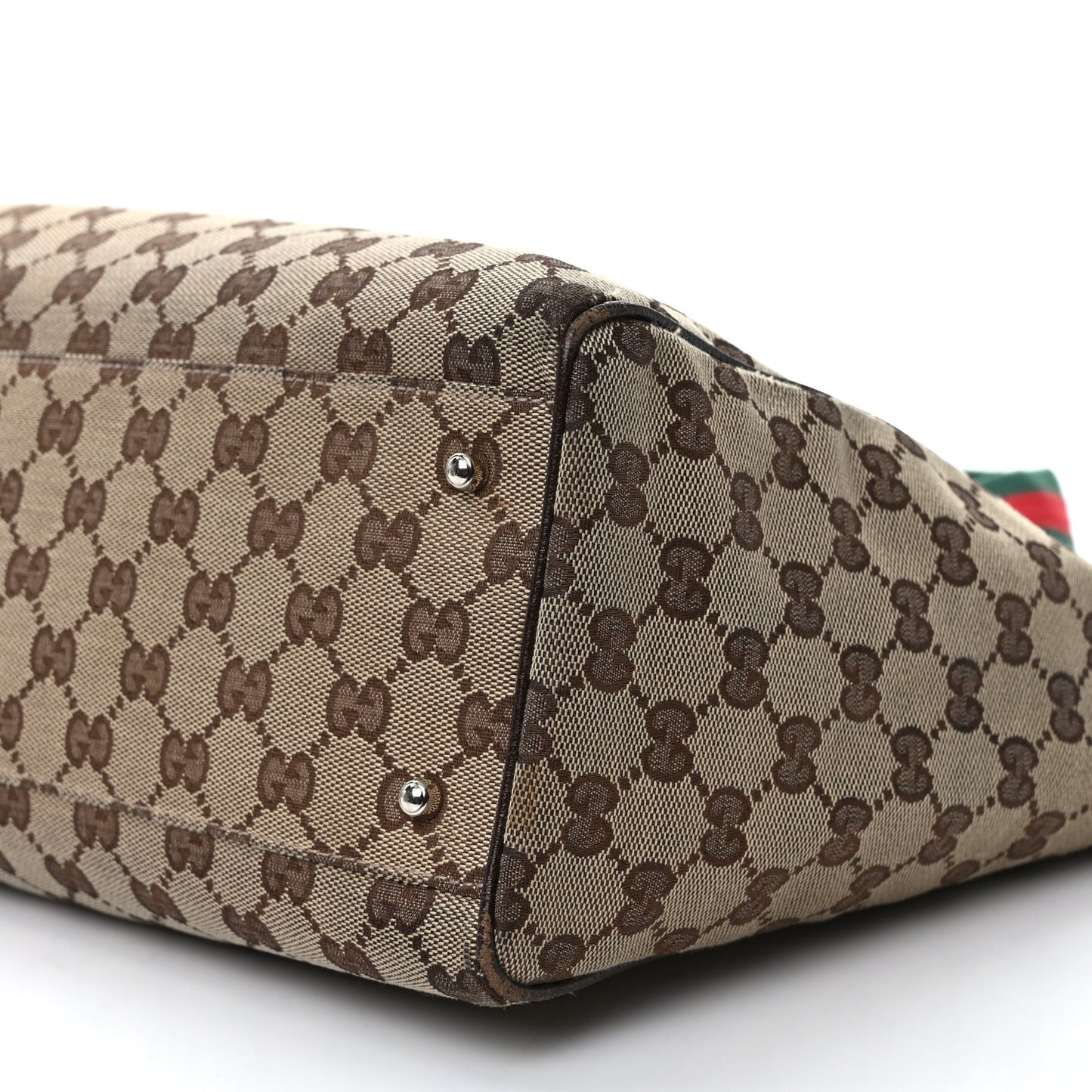 GG Monogram Web Pop Tote Dark Brown