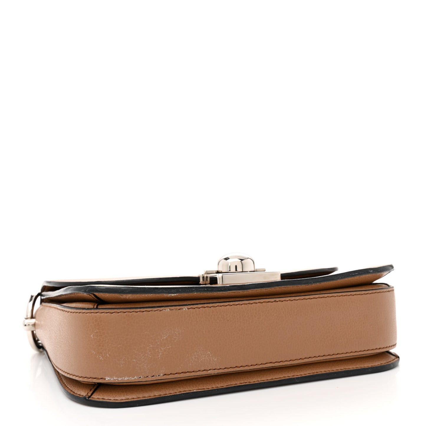 Glace Calfskin Arcade Crossbody Bag Caramel