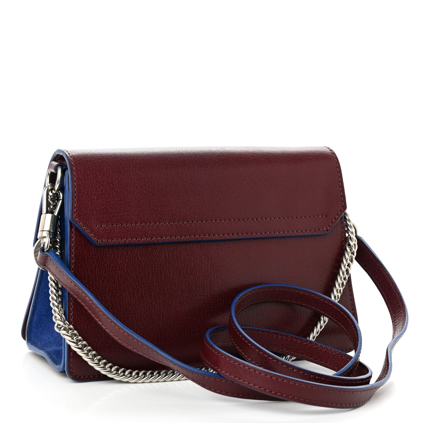 Goatskin Suede Small GV3 Shoulder Bag Aubergine Blue